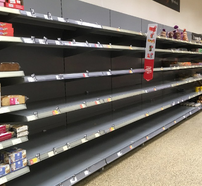 By 10:15am the shelves had been emptied by looters