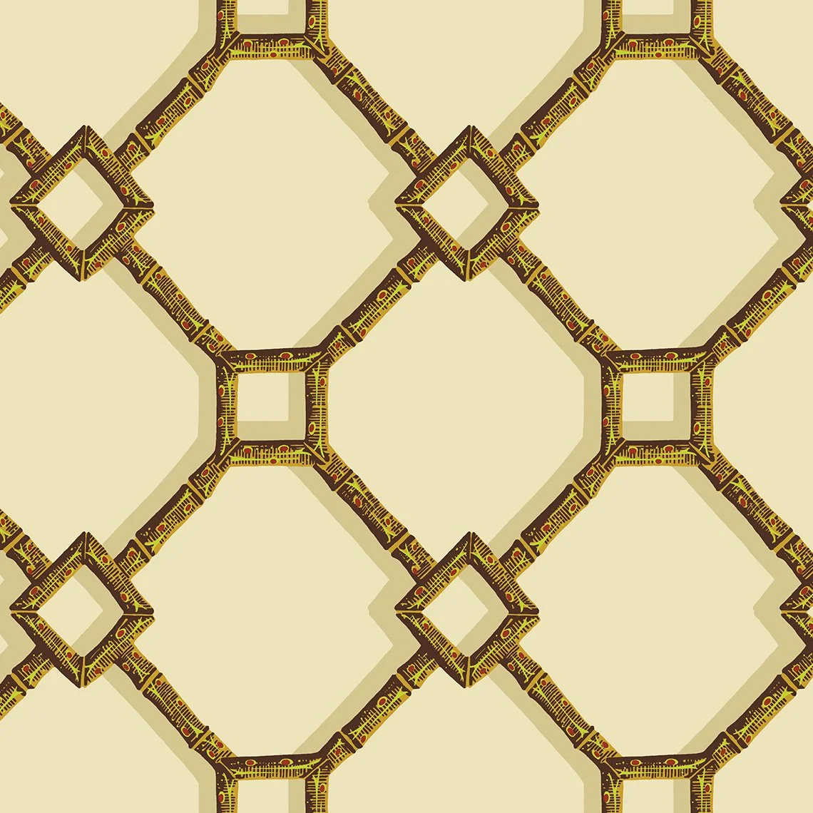 DF 4114-01 Brighton Bamboo  Bamboo on Tan