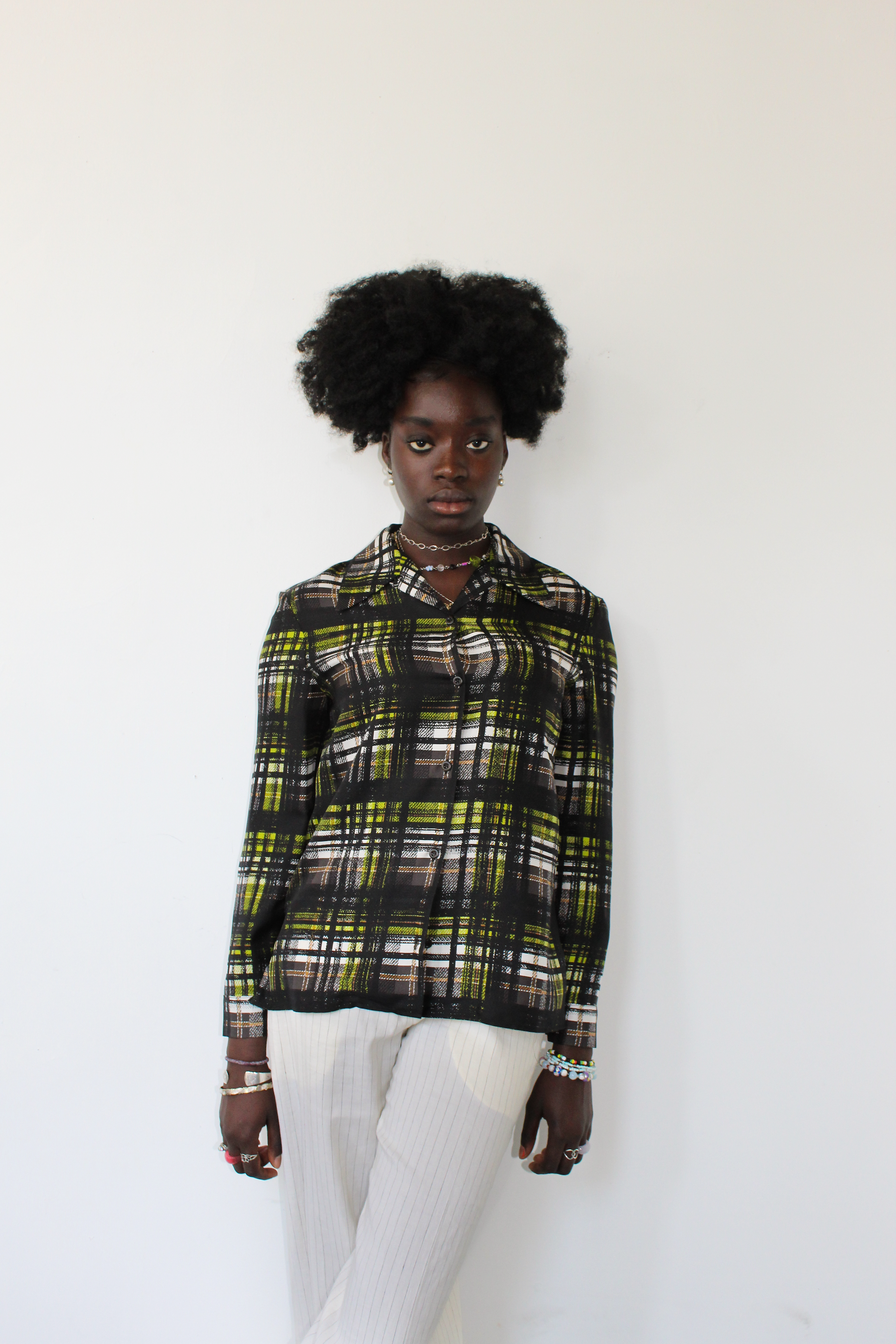 PRADA PLAID SILK SHIRT — quell