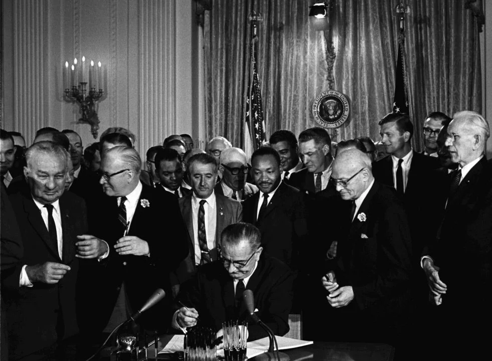 The signing of the Voting Rights Act