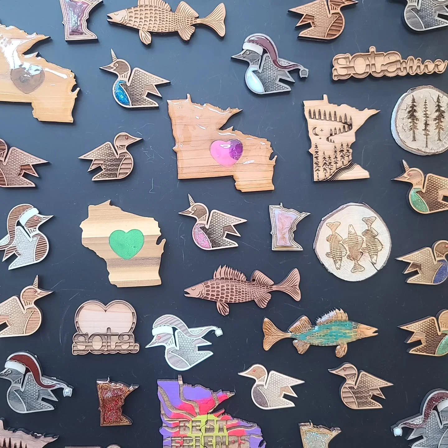 A whole bunch of little regional favorites in one place. What's you're favorite? 

#47thParallelArt #MagnetLove #MiniArt