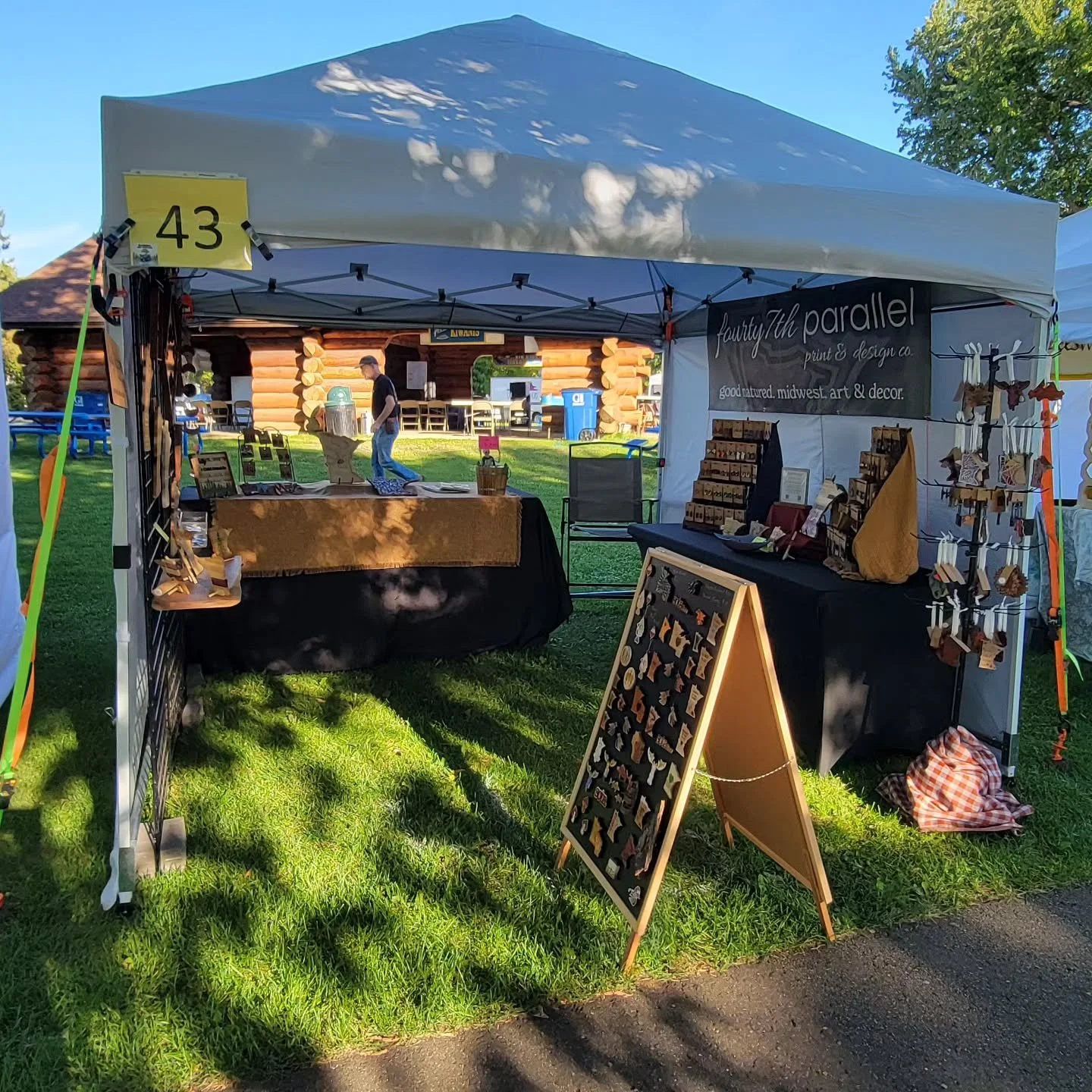 Booth 43 is open for business at Ely's Harvest Moon Festival! First sale out of the gate... Good omen? I think yes! Now, 🤞 the storms cooperate and hold off until I'm packed up and moved out tonight...

#47thParallelArt #HarvestMoonFestival #ElyMN #