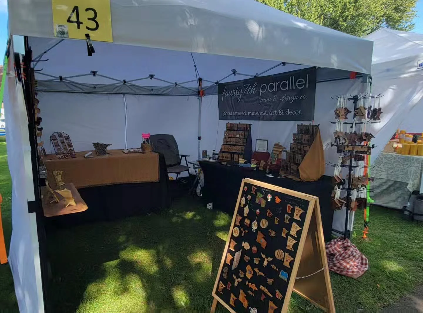 Last day at Harvest Moon in Ely. It's a windy one but the sun is shining. We'll be here soaking it in until 3.