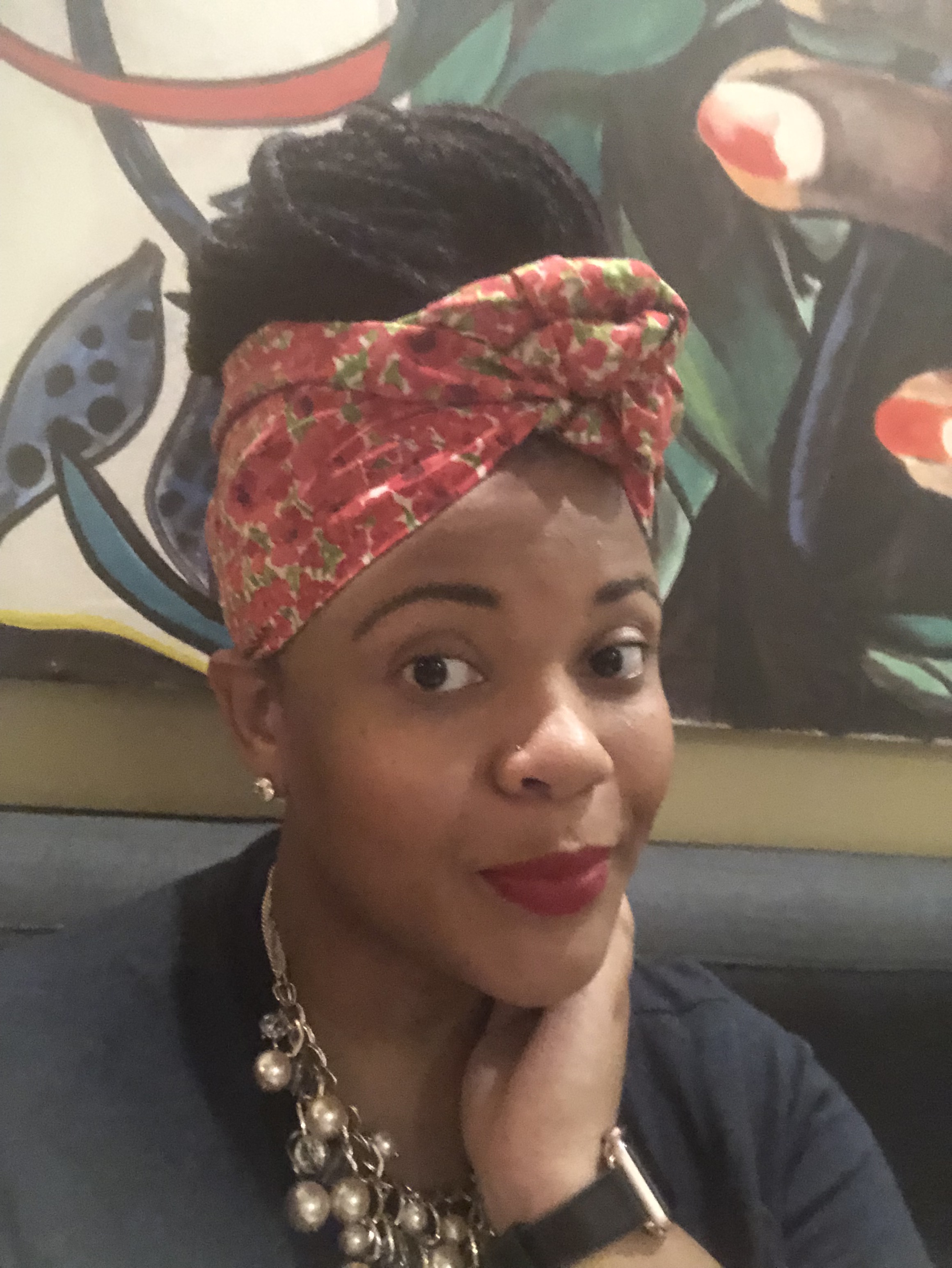 The headwrap style Rosa taught me!