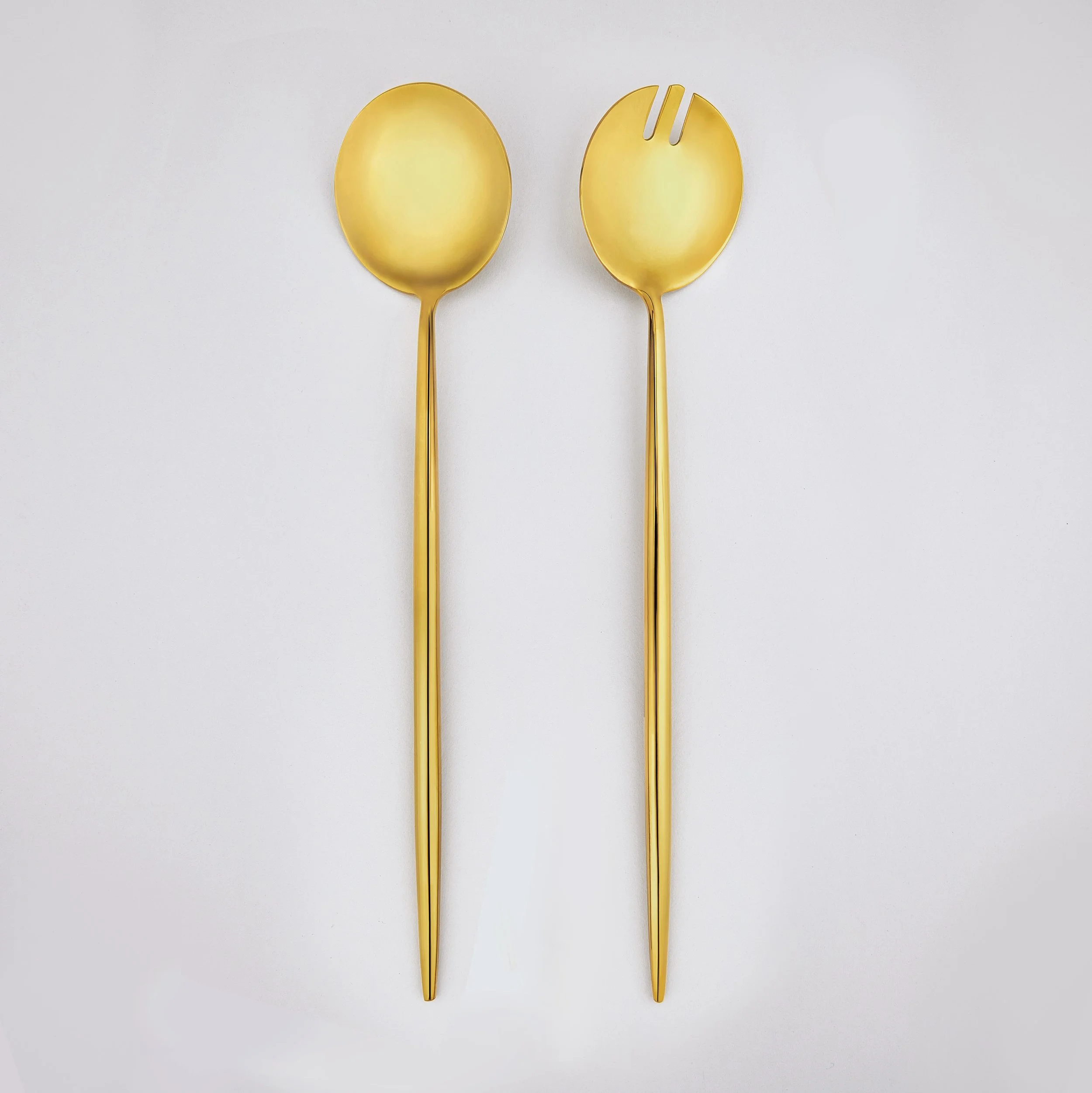 Emma Salad Servers - Glossy Gold