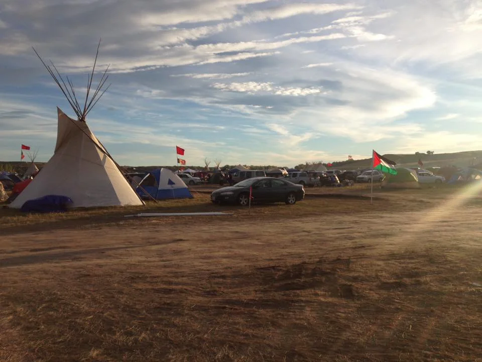 The Palestinian flag at the Standing Rock camp in Sioux Country. (Photo credit: Salma Abu Ayyash)