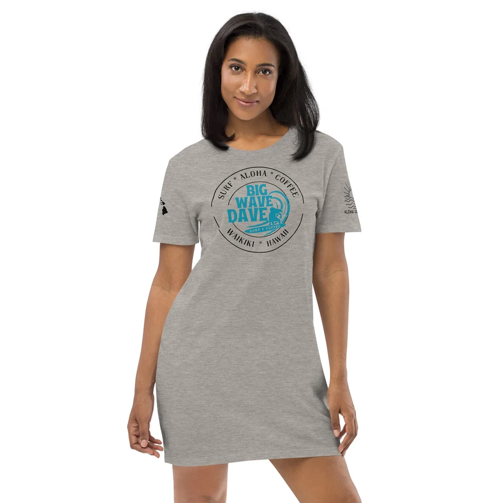 Big Wave Dave 's super soft Organic cotton t-shirt dress  Big Wave Dave  Surf & Coffee