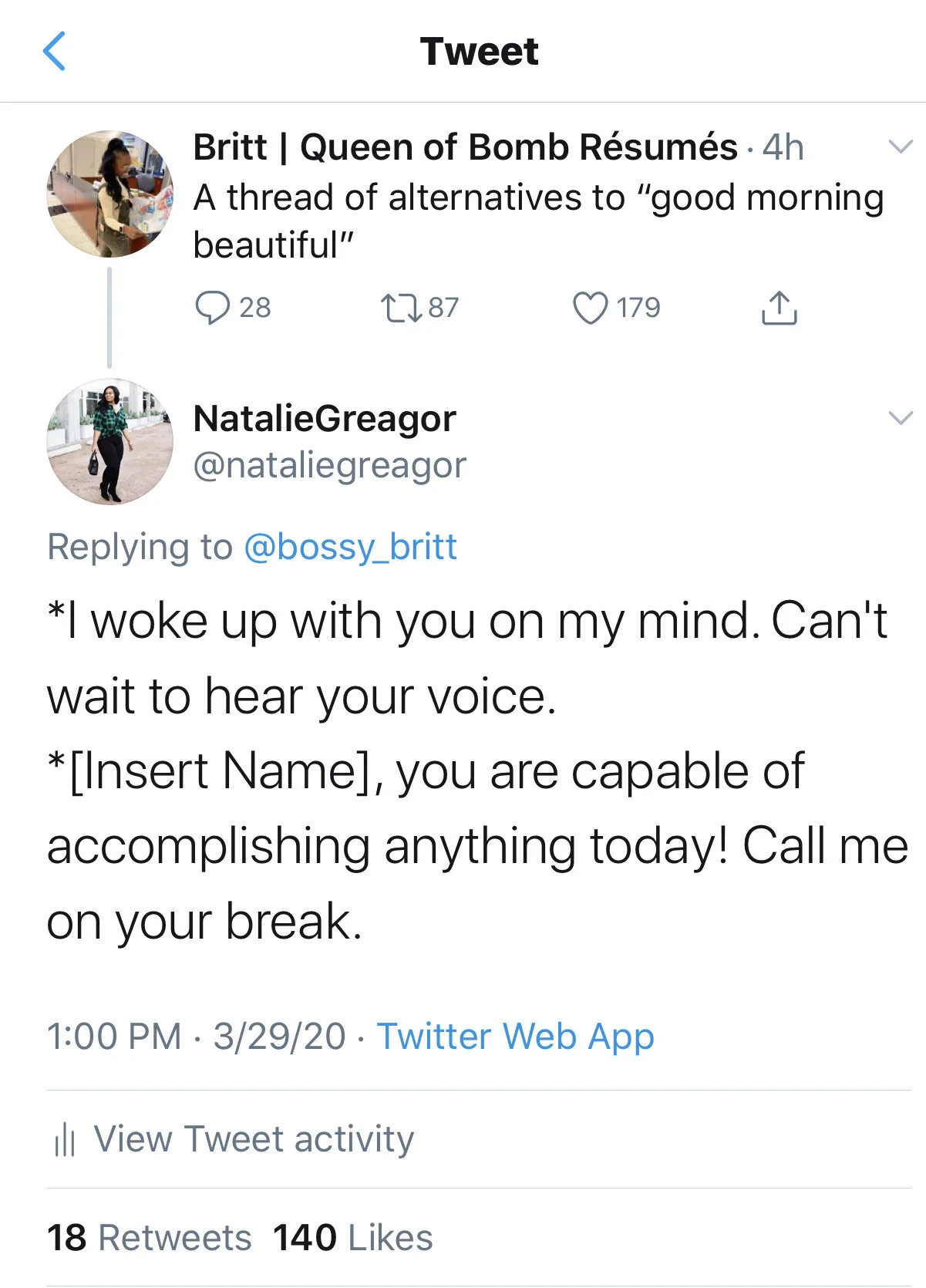 Alternatives To Good Morning Beautiful And Wyd Text Messages Natalie Greagor