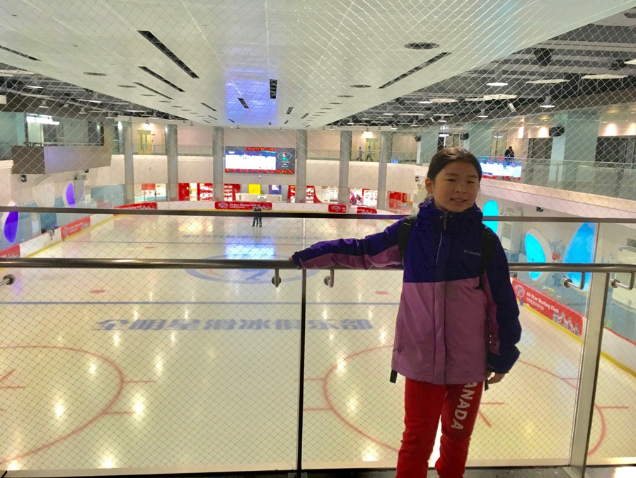 Marie glows with excitement as she awaits to skate