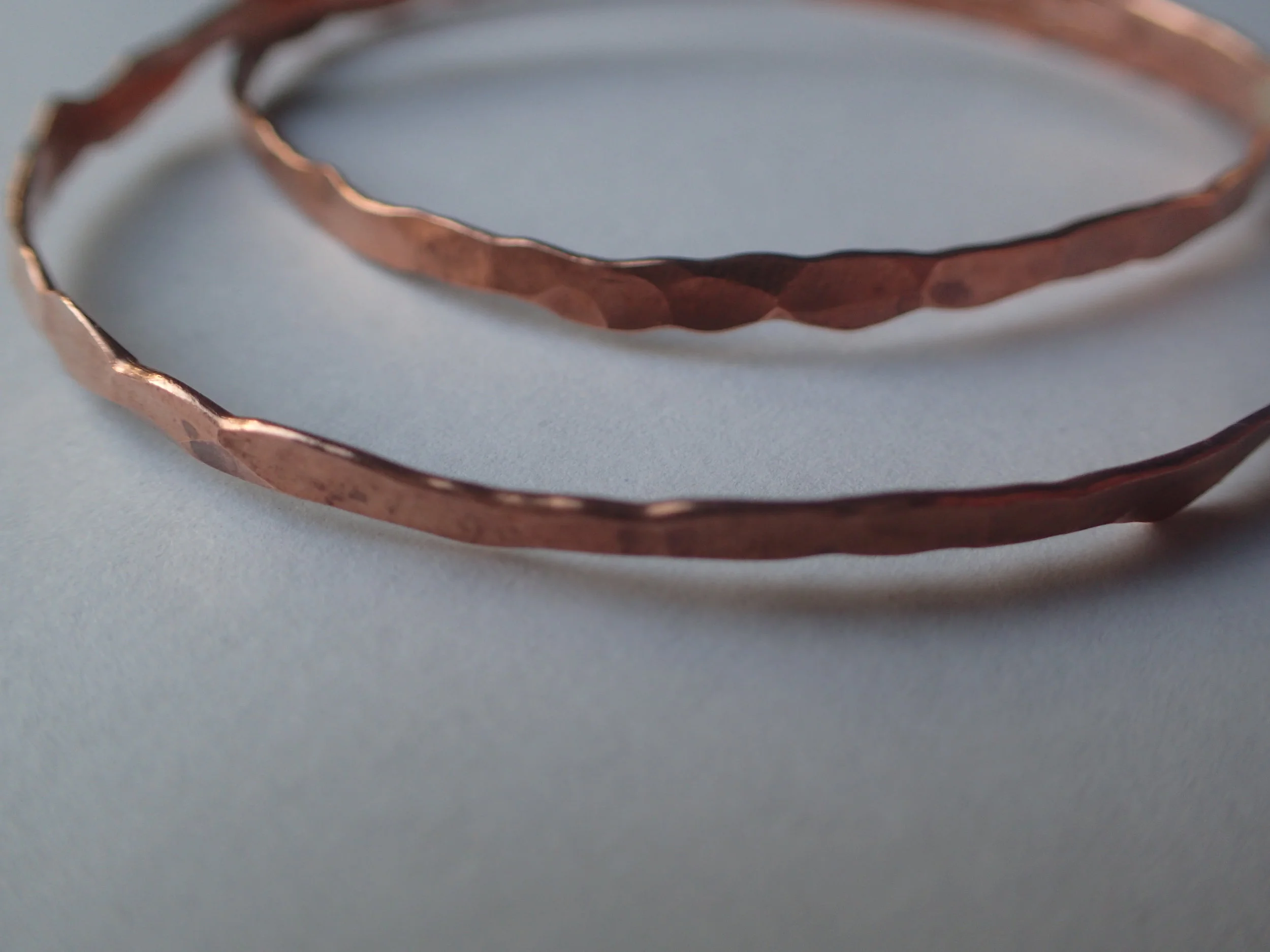 Hammered Copper Bangles