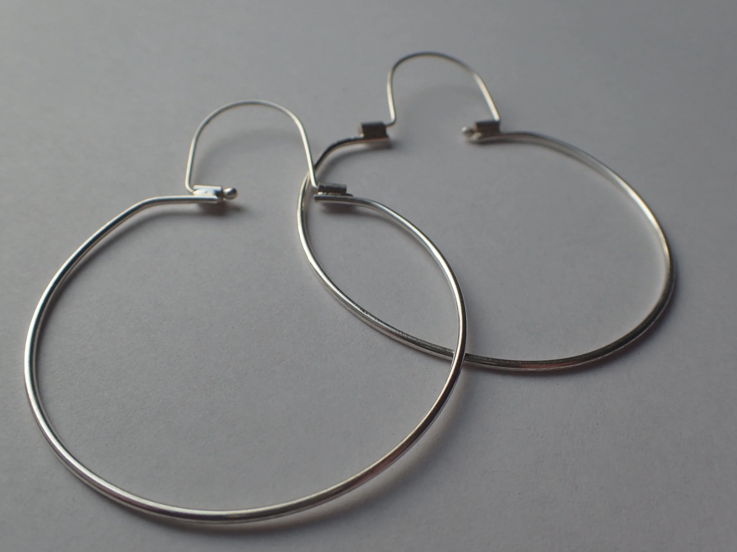 Silver Hoops with Opening