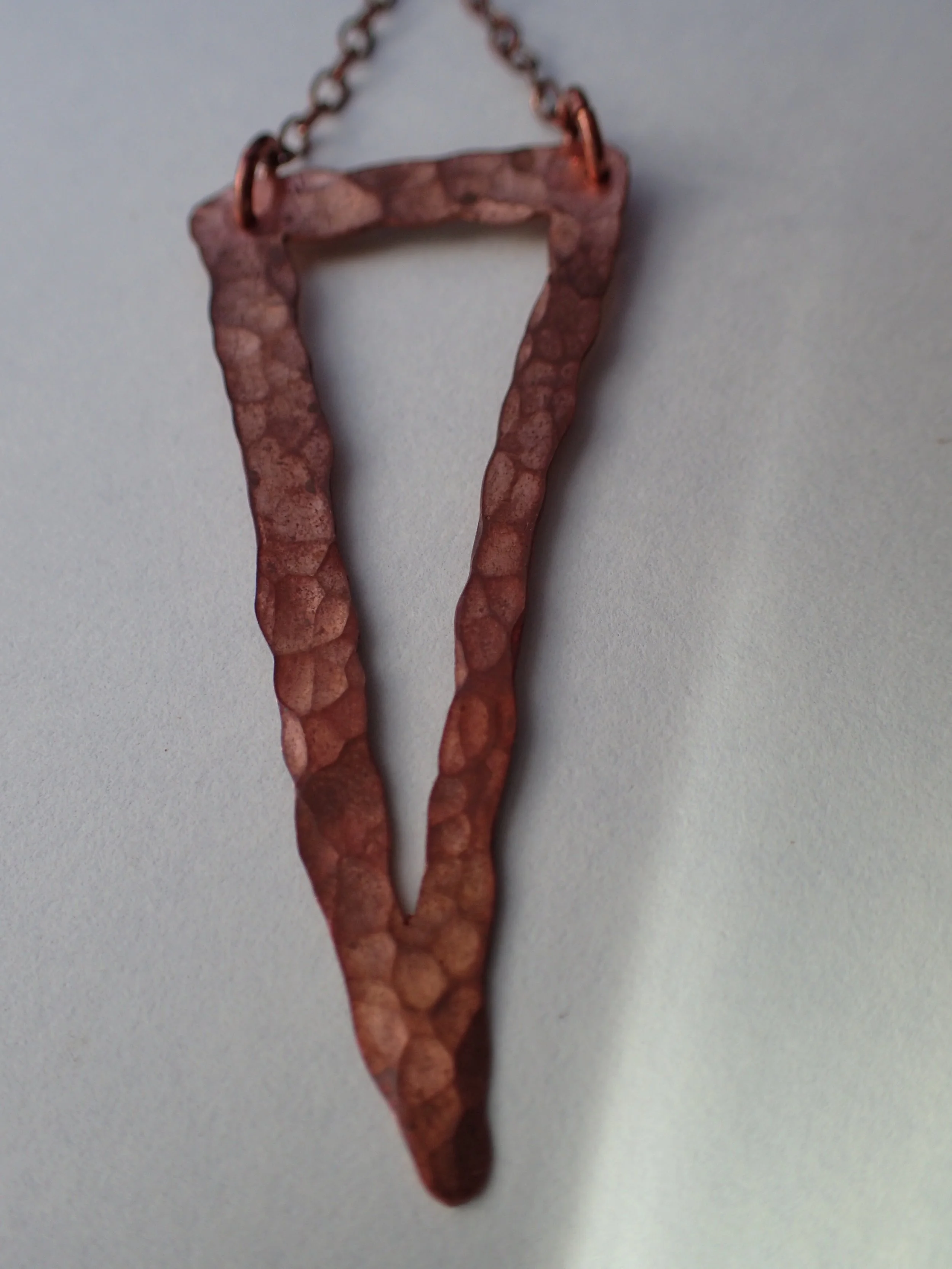 Hammered Copper Triangle Necklace