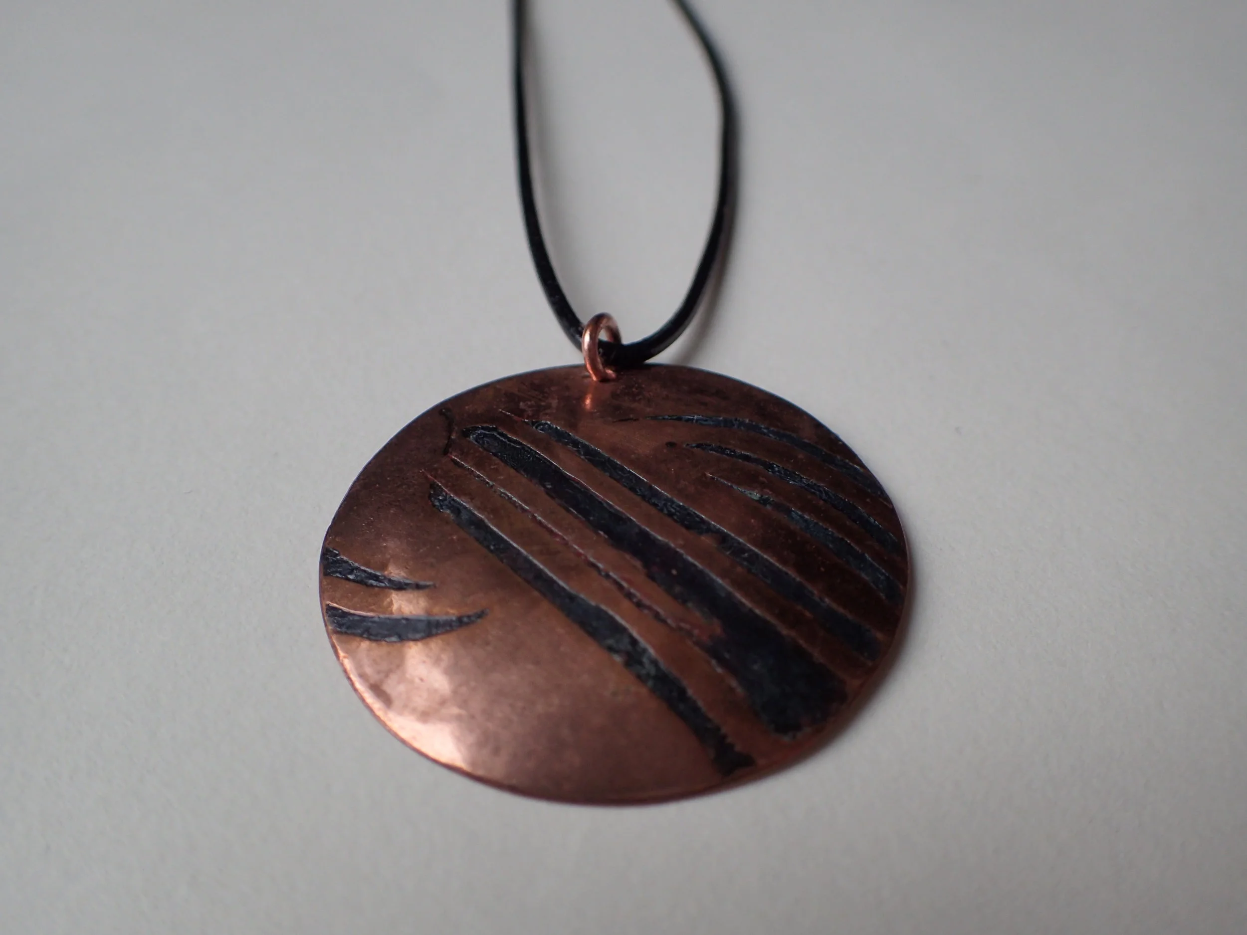 Etched Copper Pendant