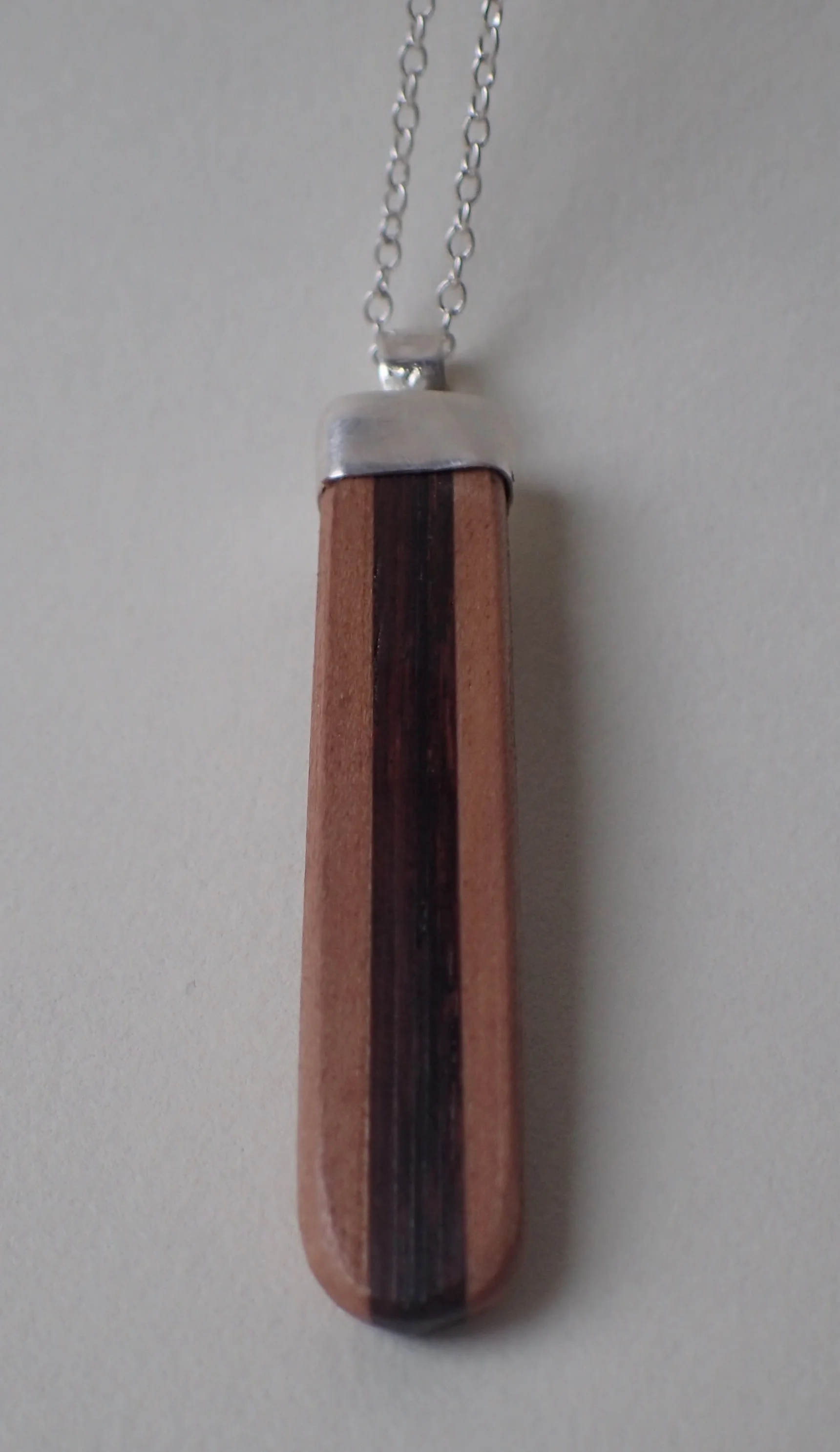 Walnut And Koa Wood Pendant With Silver