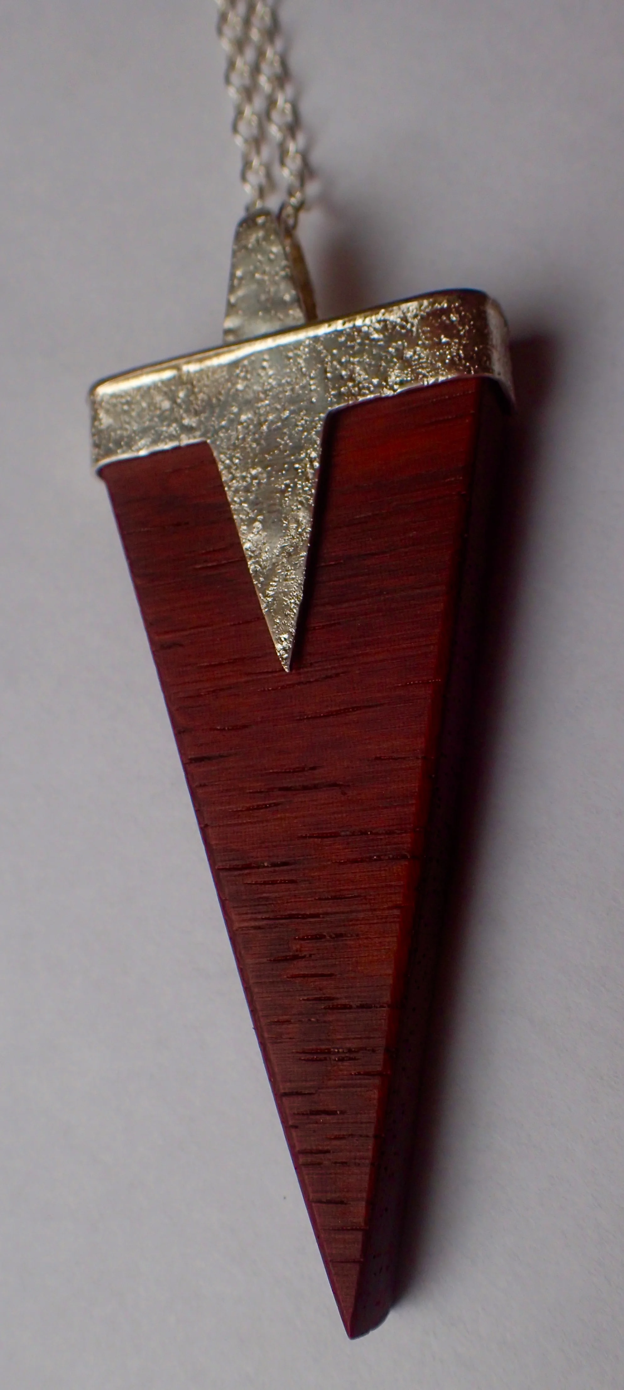 Padauk and Silver Pendant.