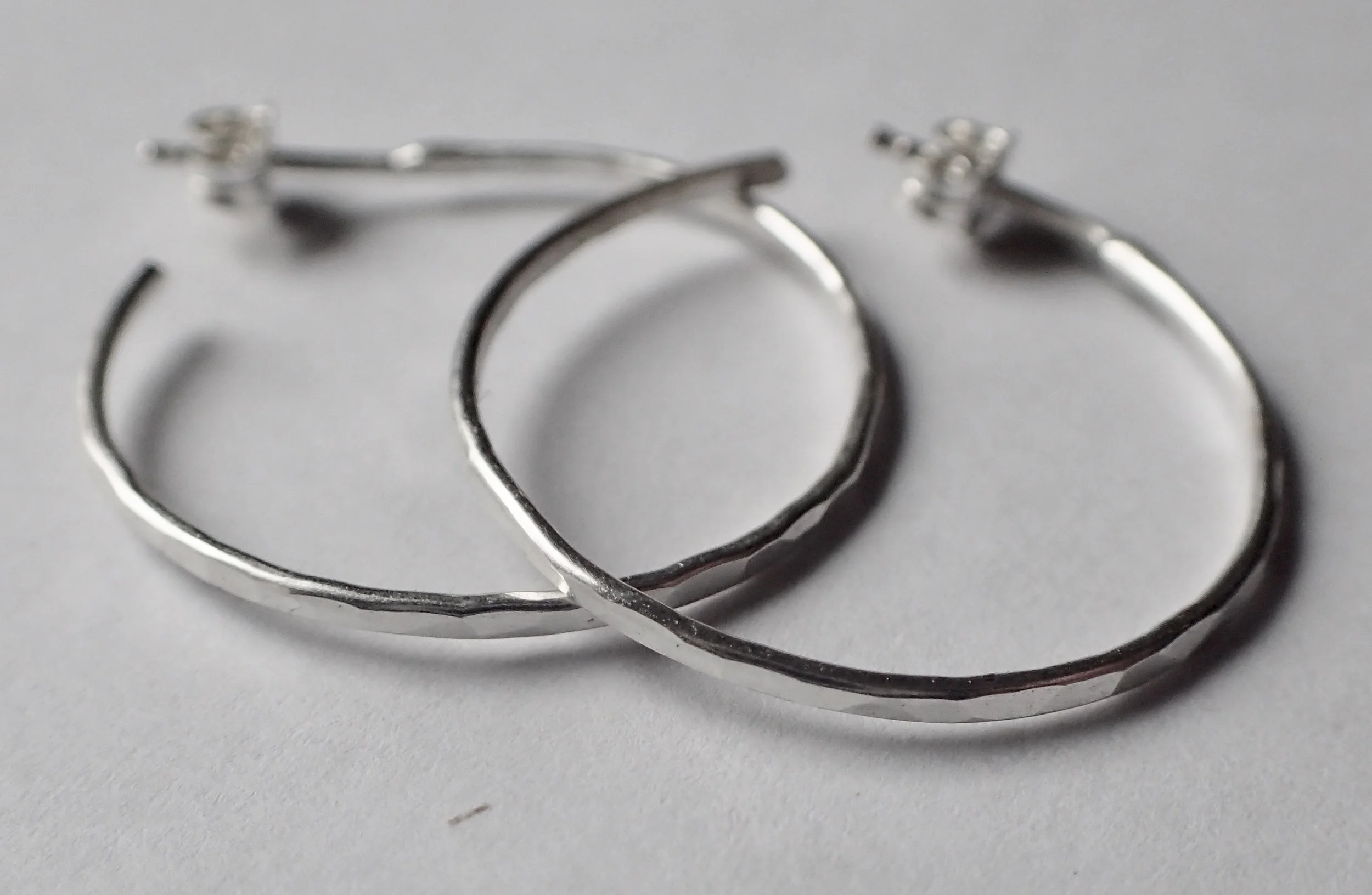 Silver Hoops with Studs