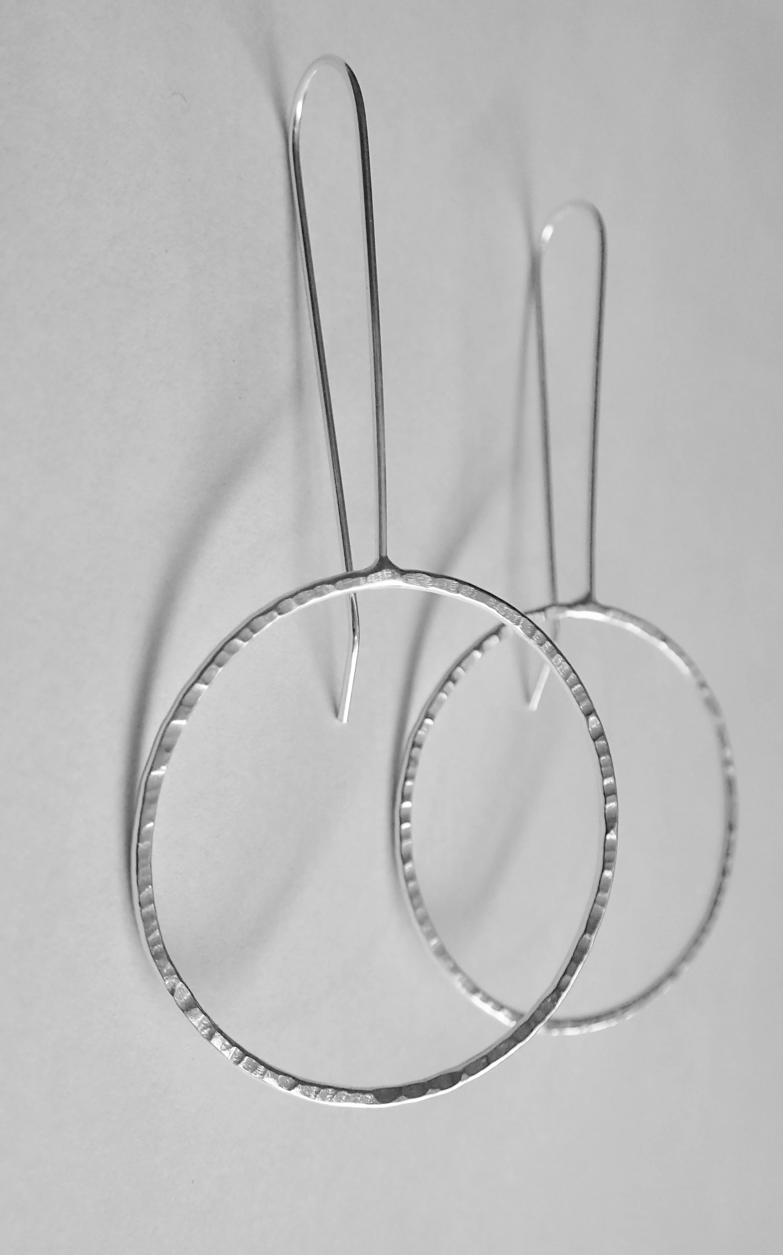 Large Hammered Hoops with Infinity Wire