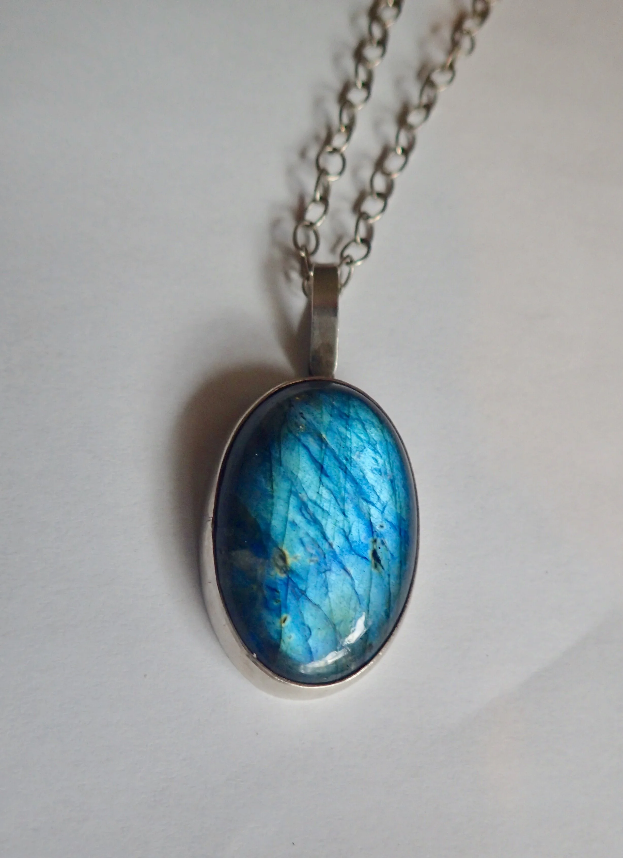 Labradorite and Silver Pendant