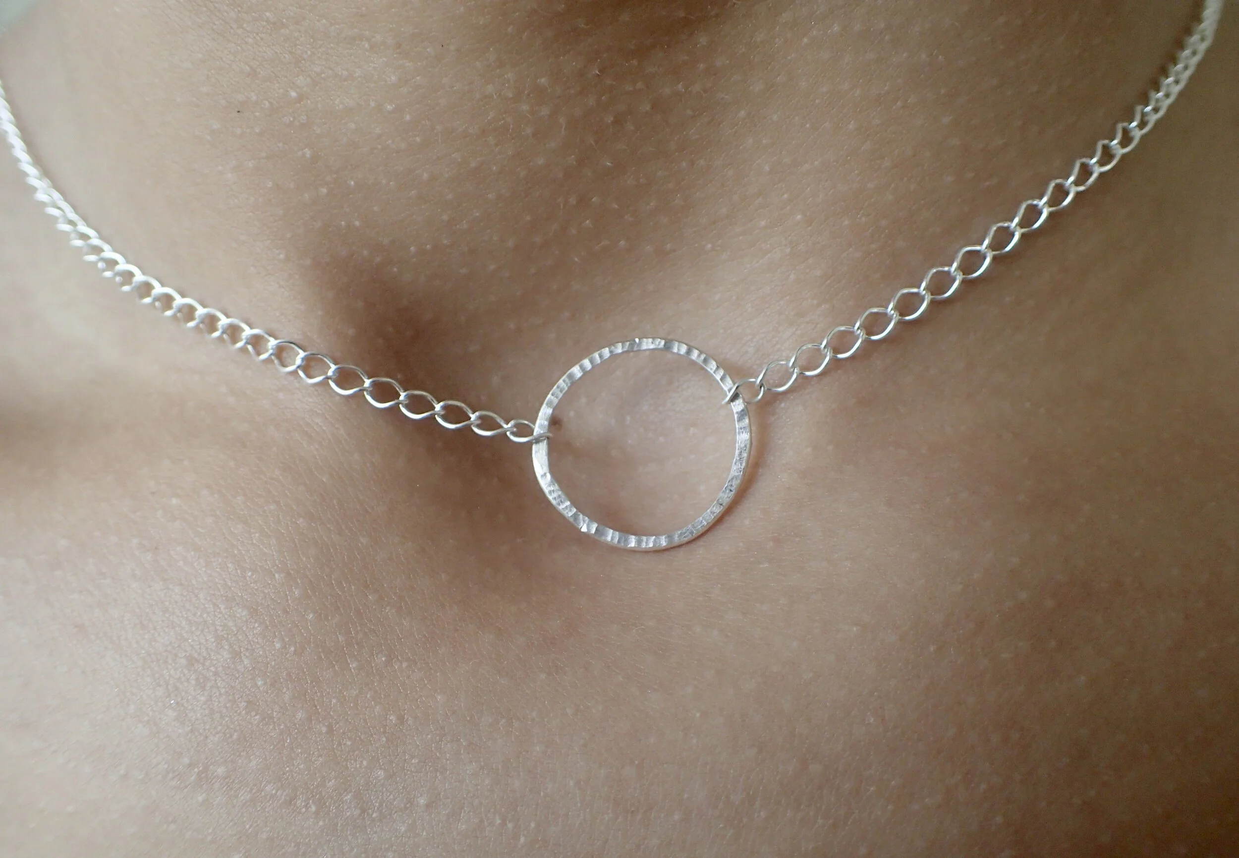 Sterling Silver Hoop Necklace