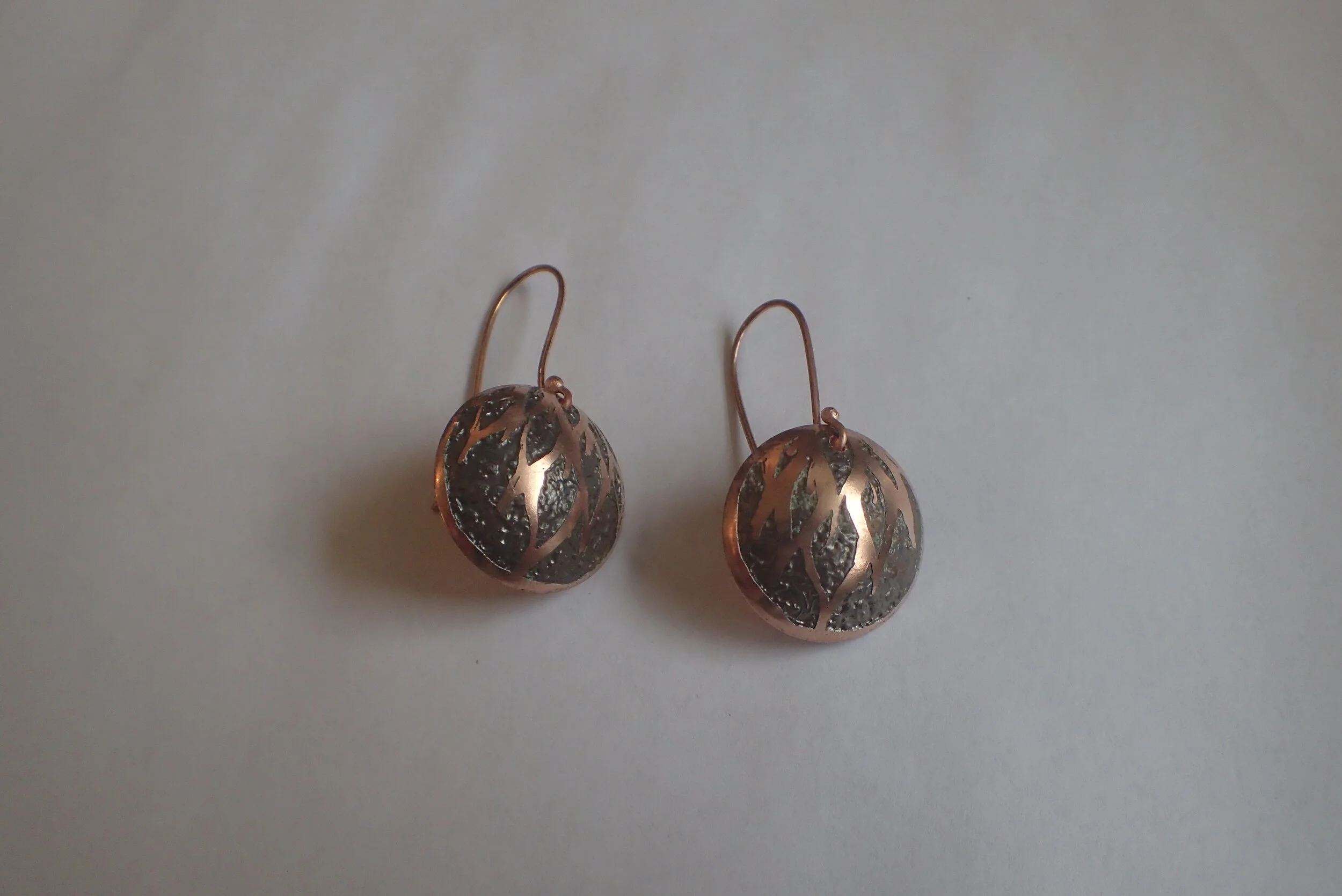 Etched Copper Earrings,2