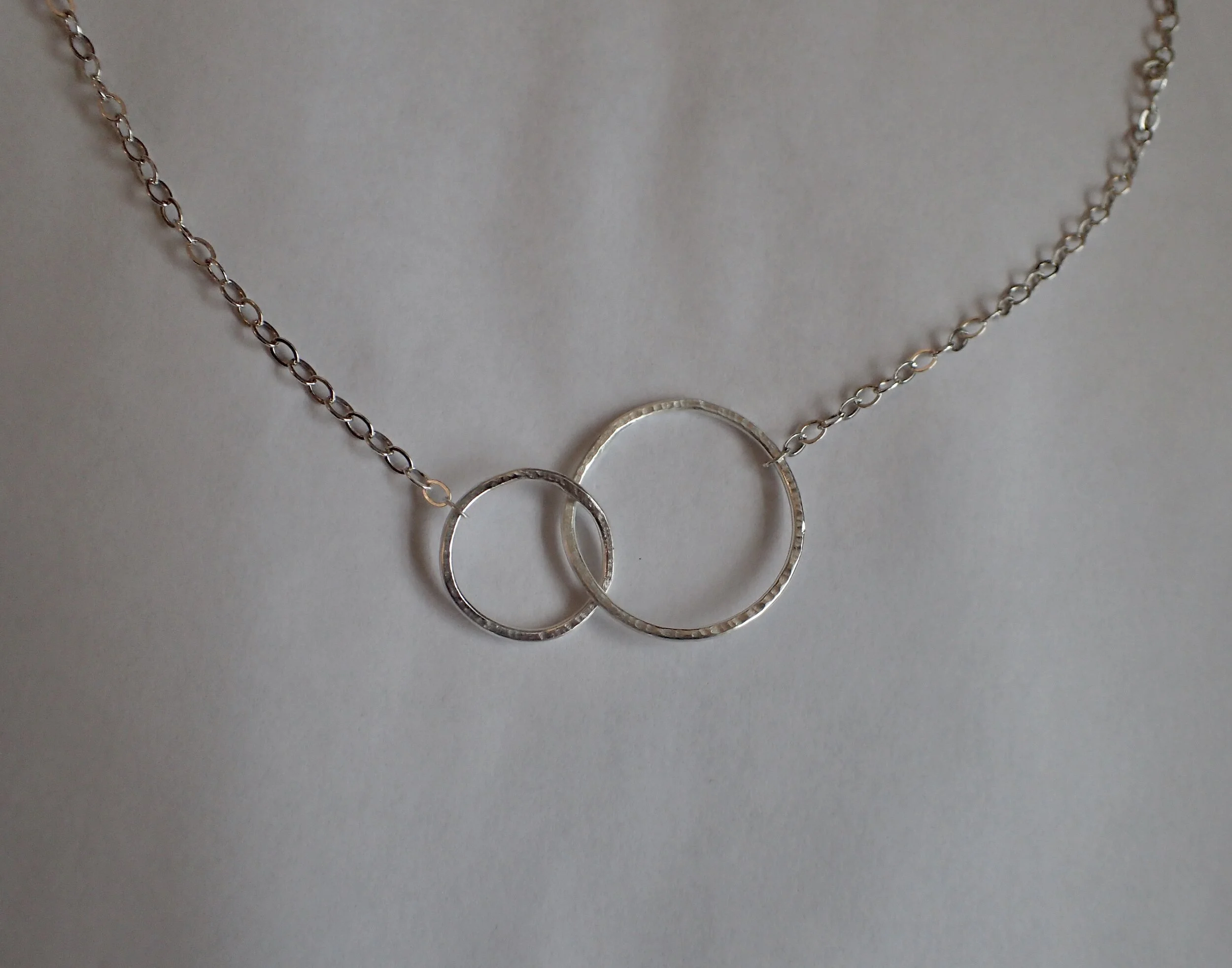 Double Hoop Necklace, Sterling Silver