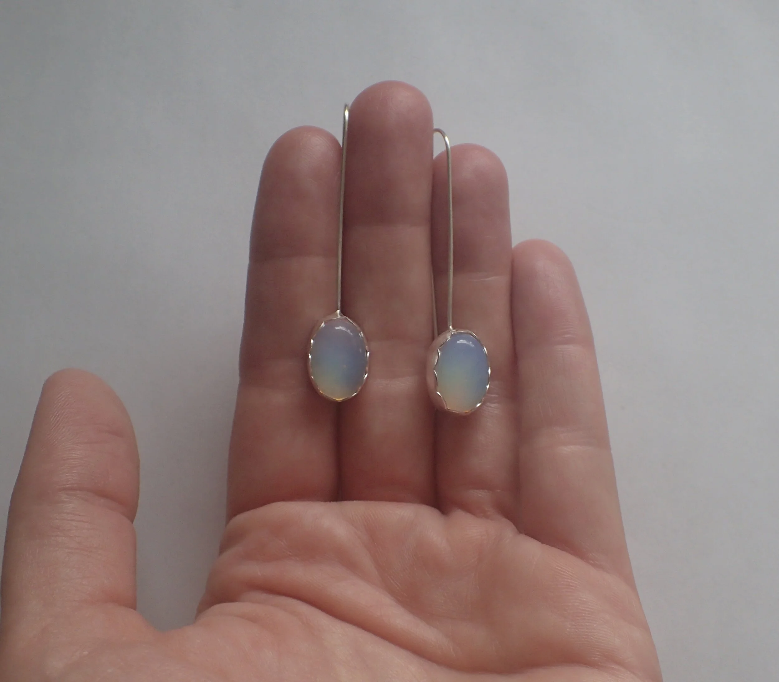Opalite and Sterling Silver Earrings