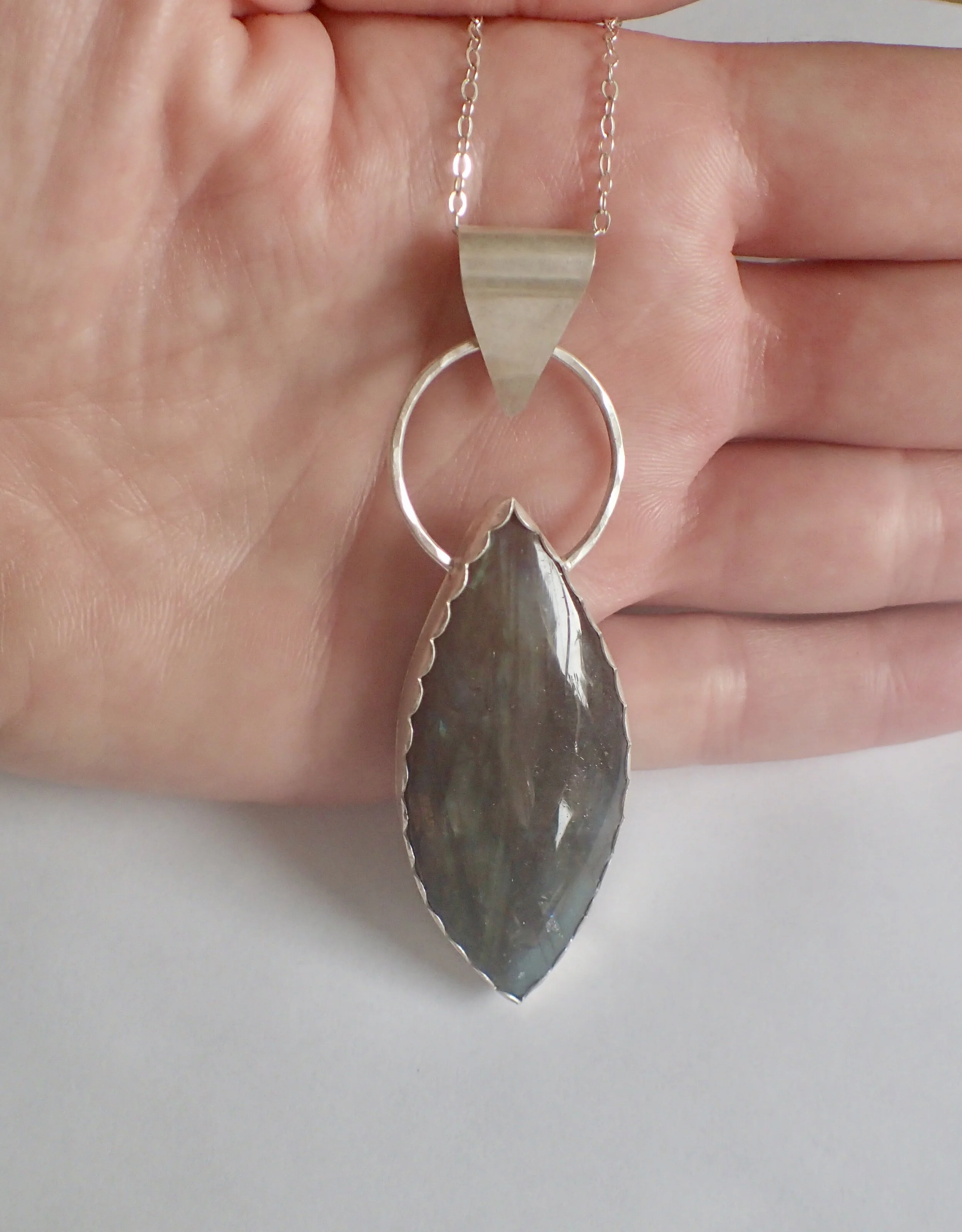 Labradorite and Silver Pendant