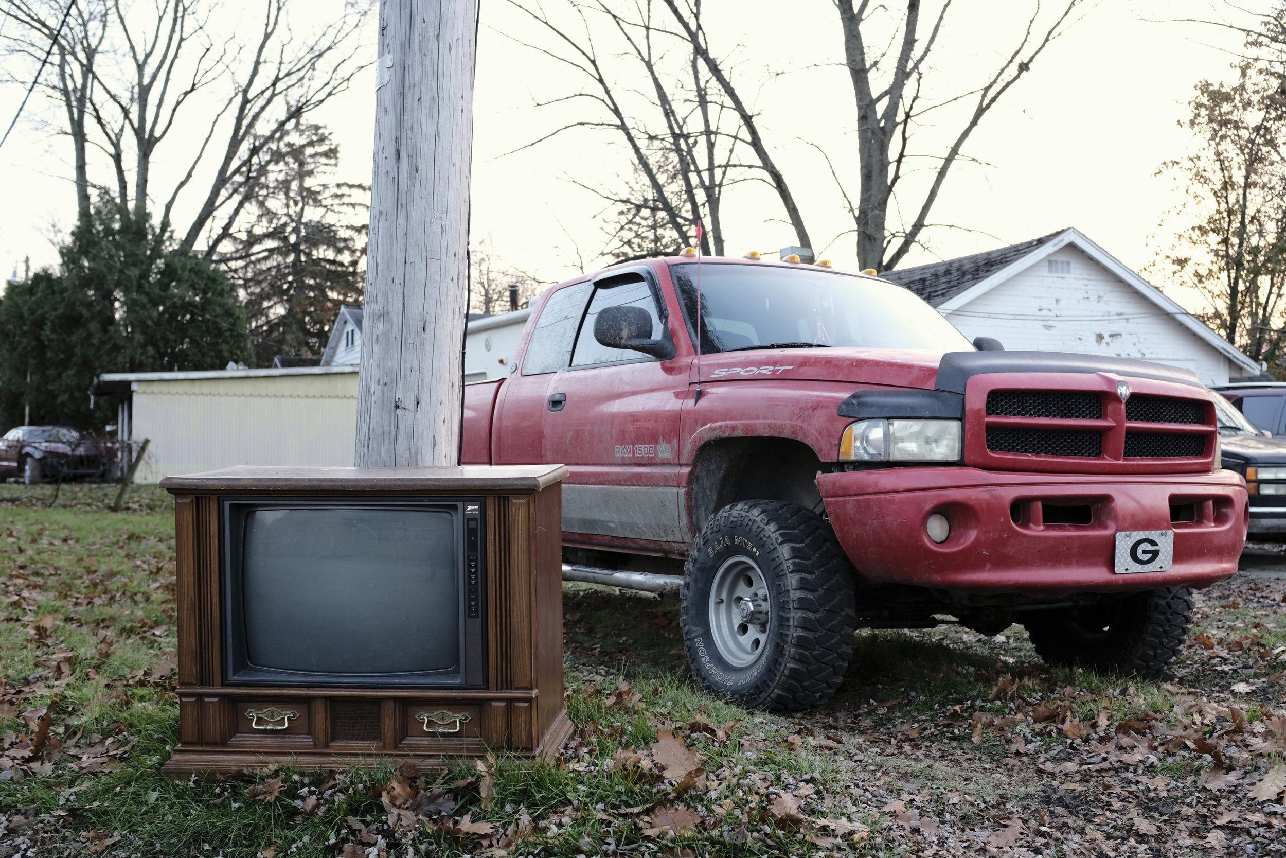 Put it out there by the truck.