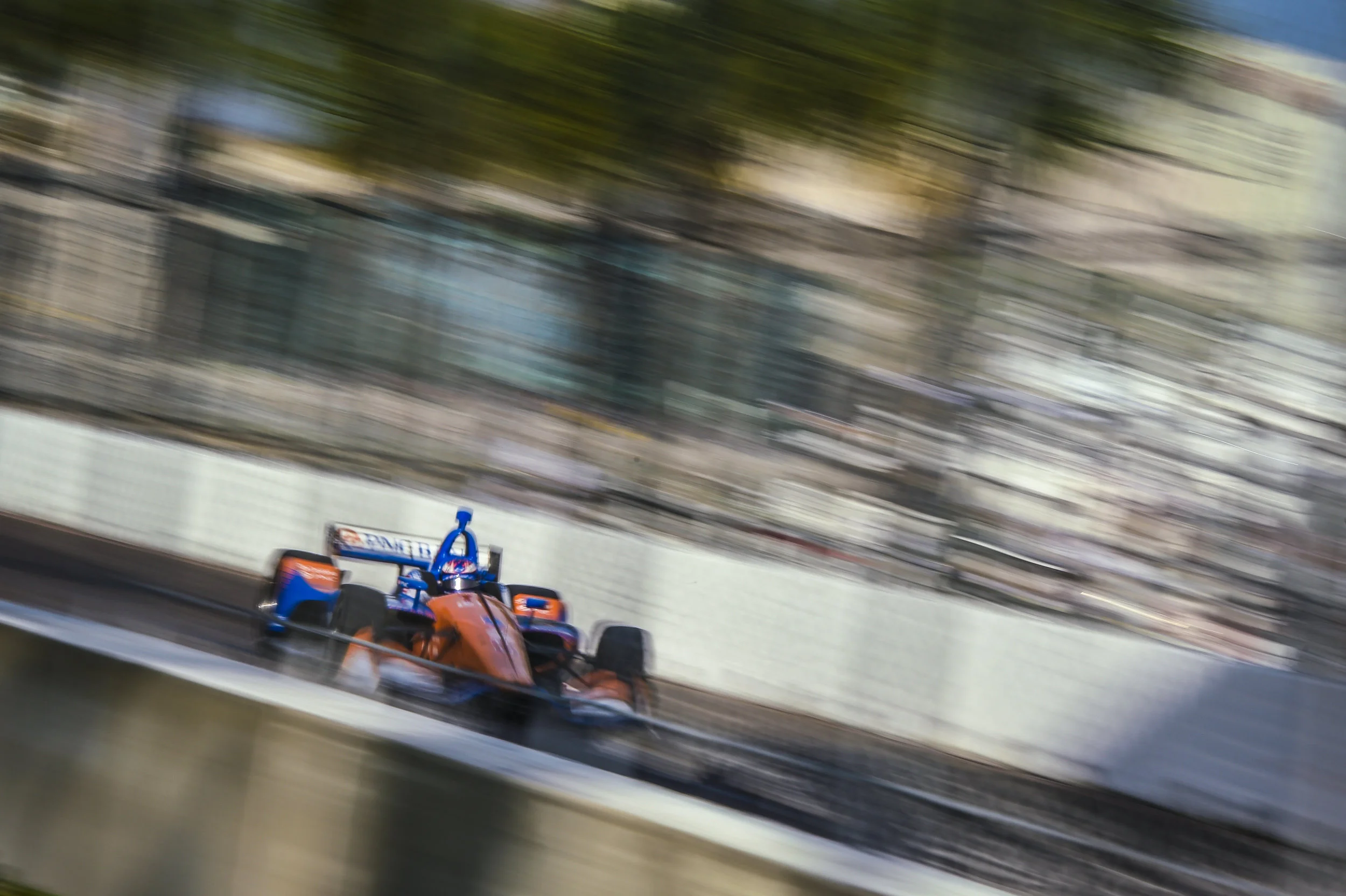 Scott Dixon burning down Dan Wheldon Way.