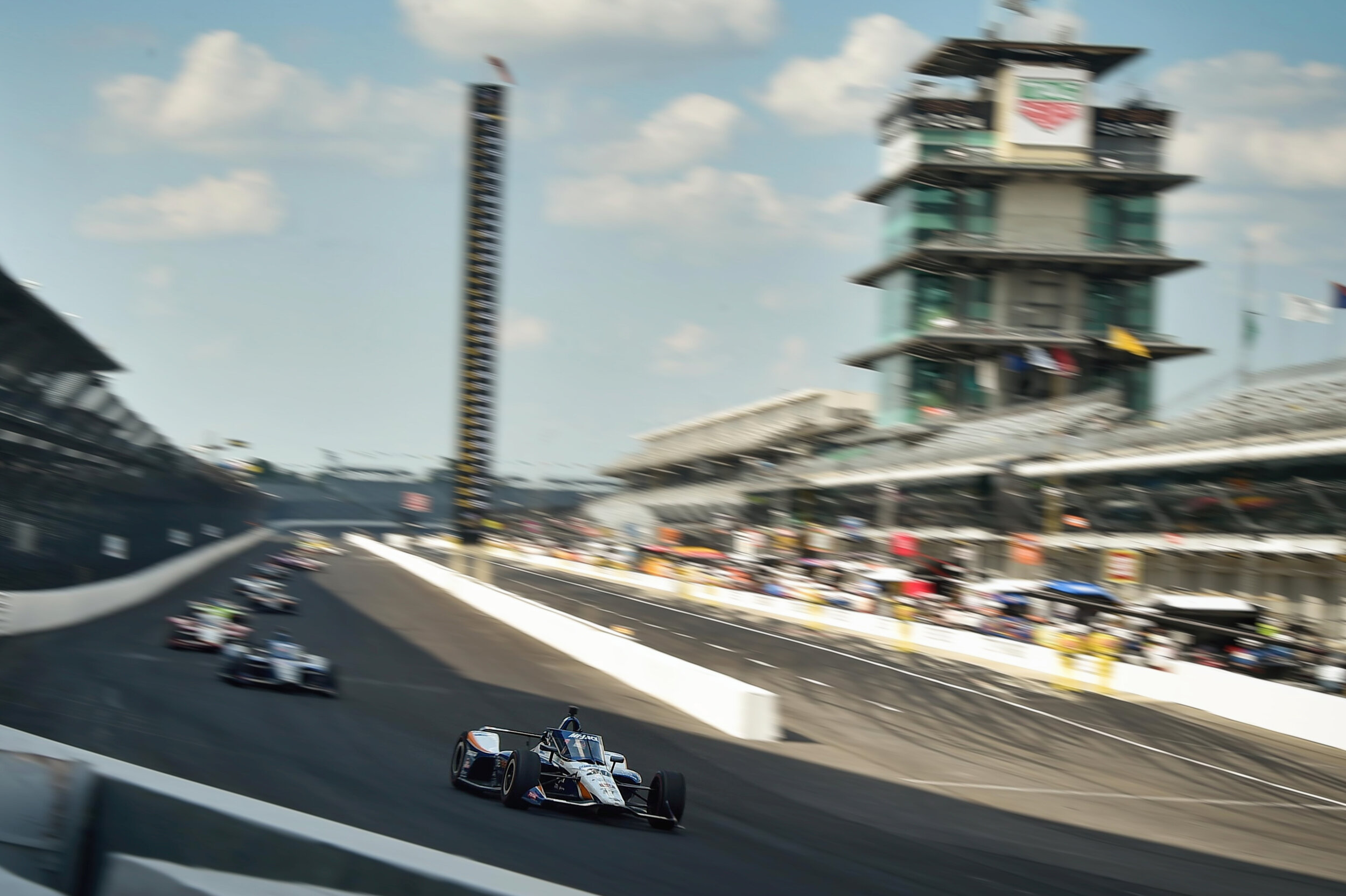 Takuma Sato Leads the 2020 Indianapolis 500.