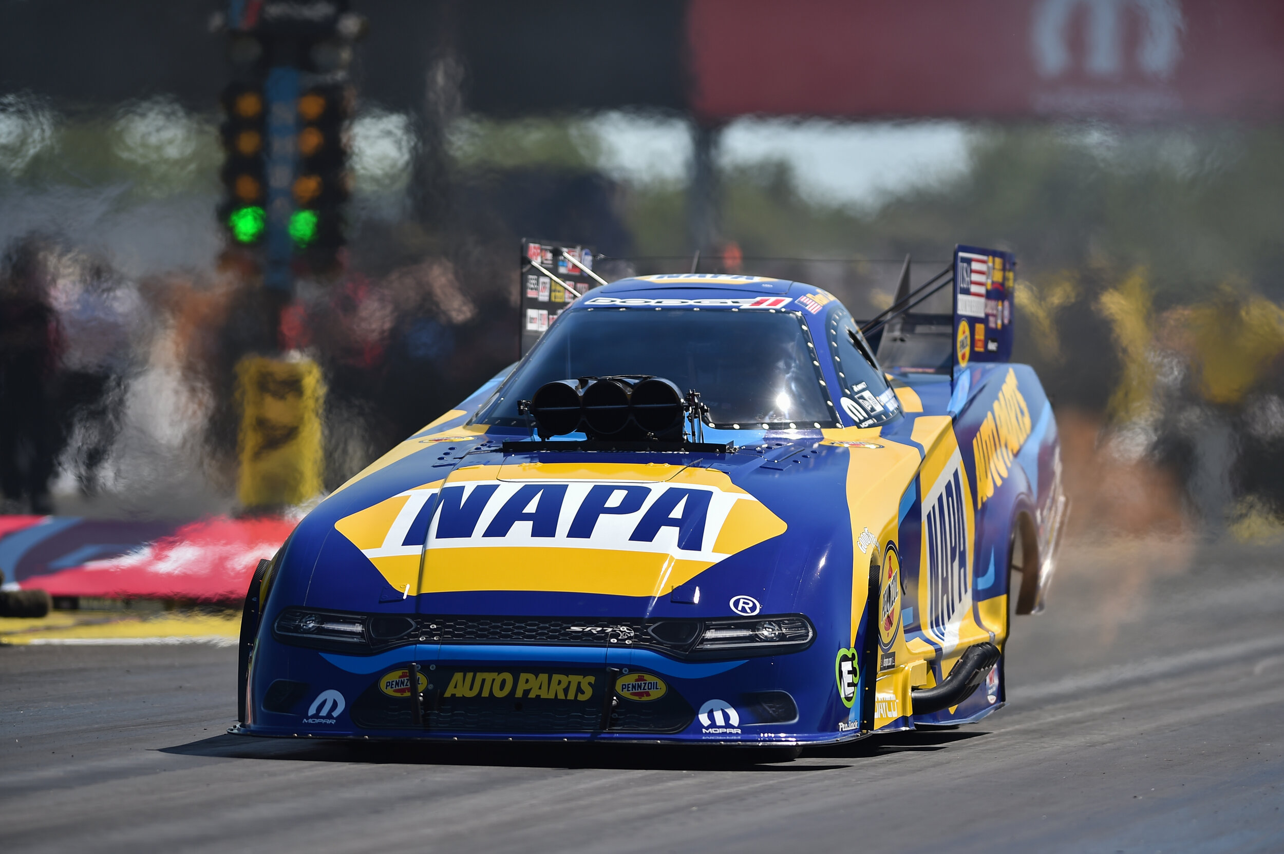 Rockin Ron Capps launches during the 2020 NHRA U.S. Nationals.