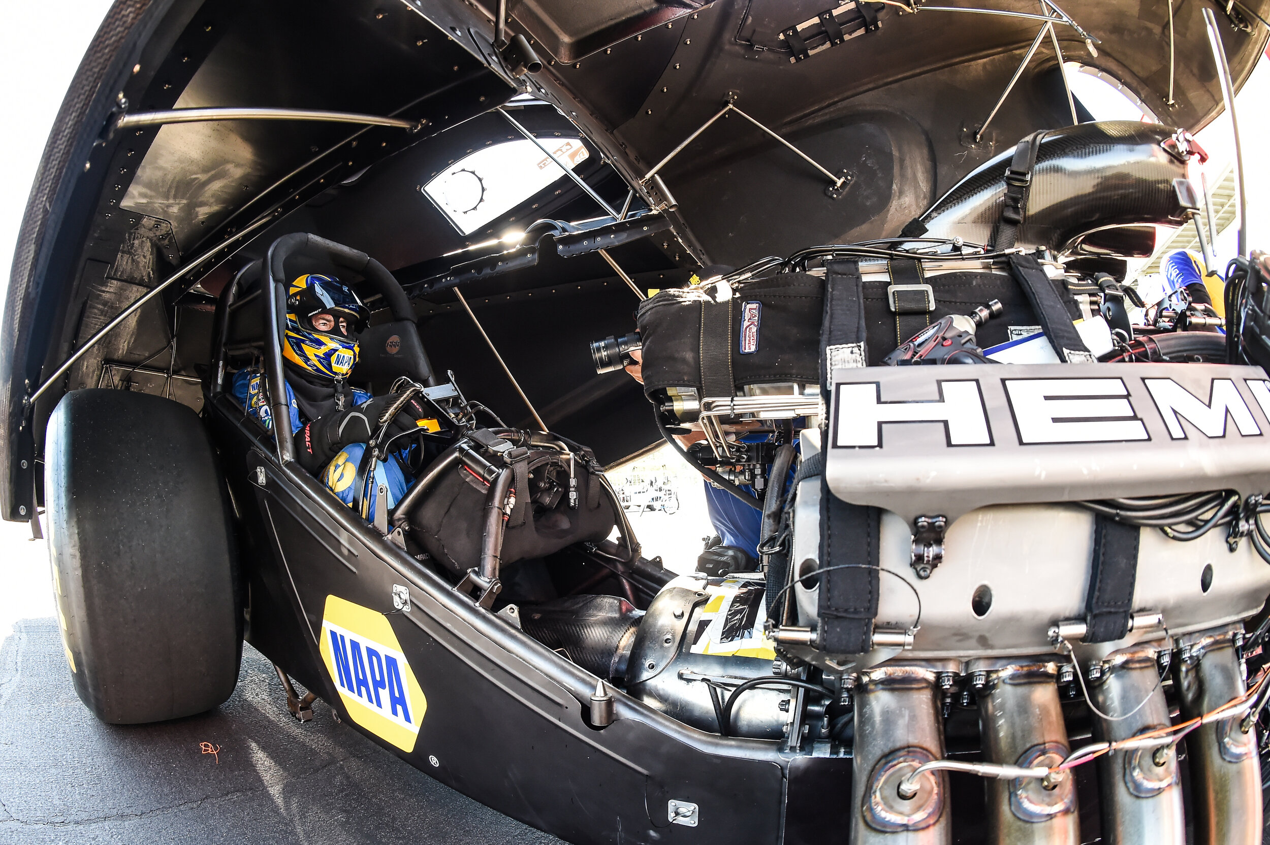 Ron Capps waits for his run during the 2020 NHRA U.S Nationals.