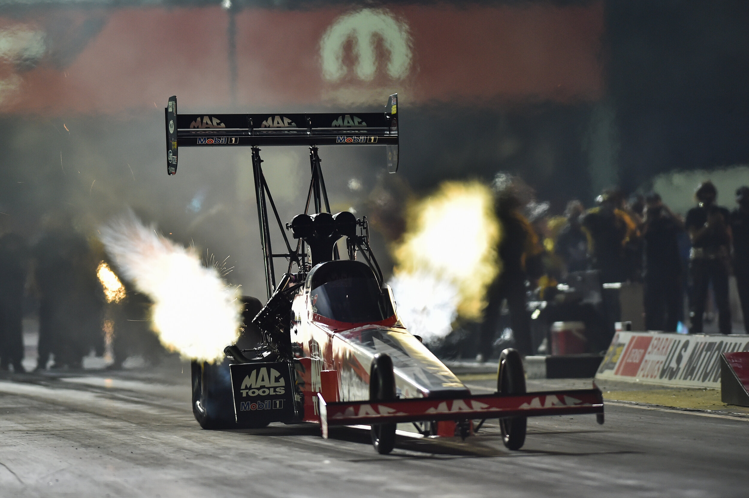 TF driver Doug Kalitta during night qualifying for the 2020 NHRA U.S. Nationals.
