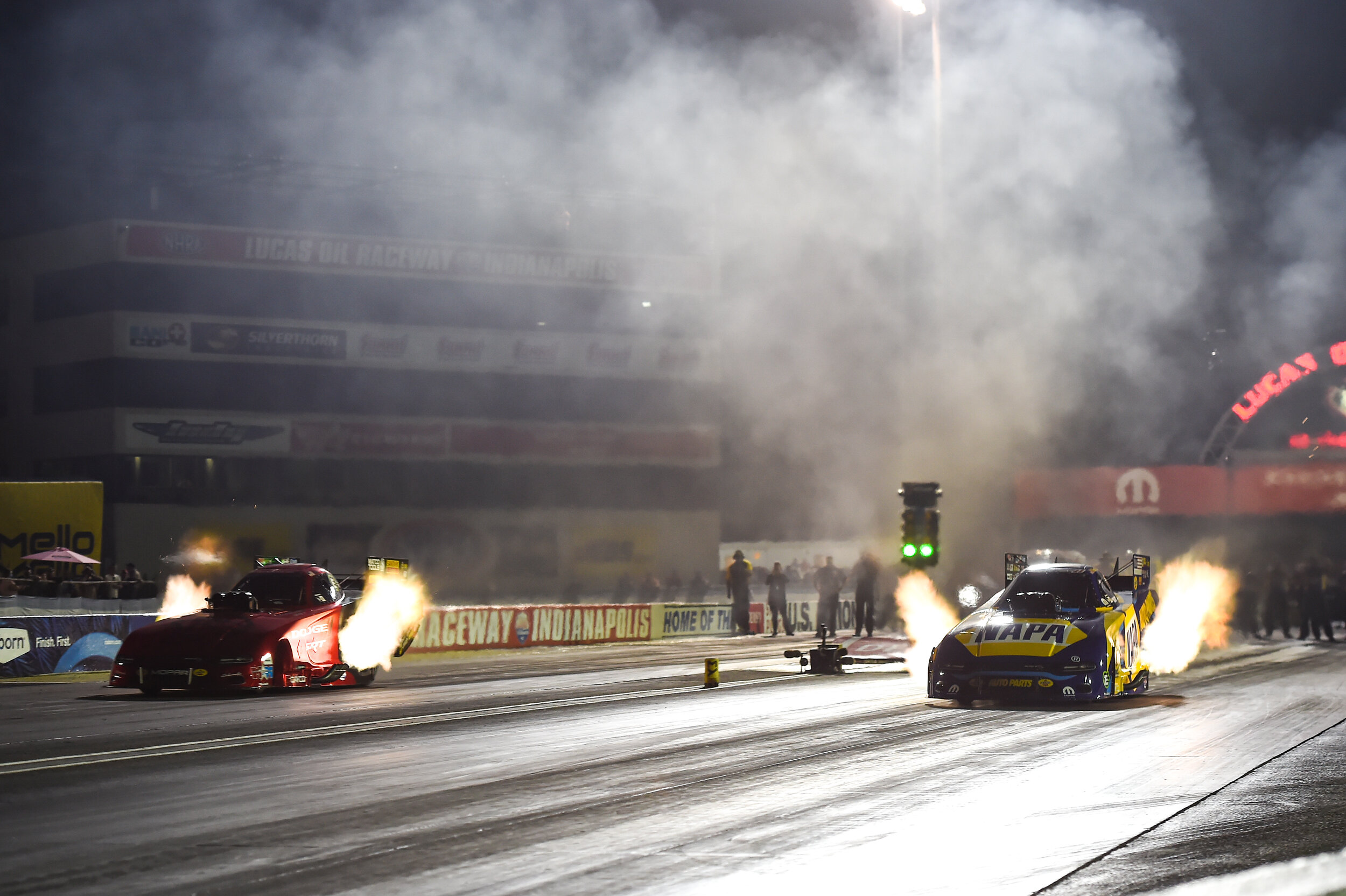 Dale Creasy Jr -(Left) - Ron Capps - (Right), During Funnycar qualifying. 