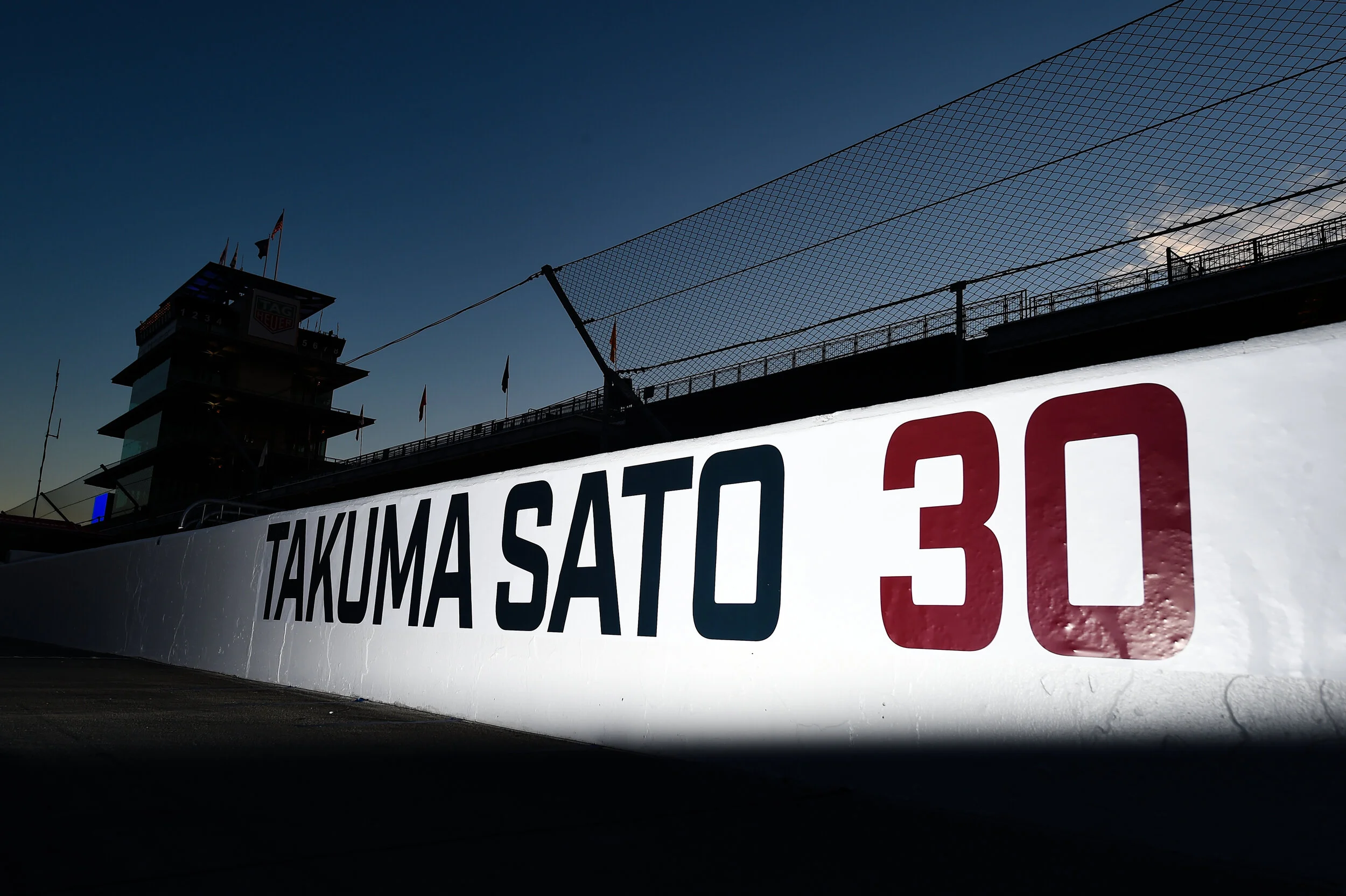 Indianapolis 500 Winning pit box of Takuma Sato. I love how still the image is knowing the amount of action that takes places in these pit boxes.