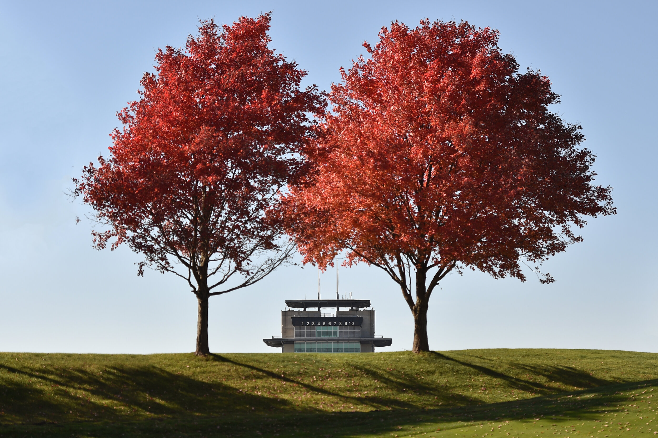   Fall at IMS. When most of us picture IMS we think of a sunny day in May. IMS displays all seasons during the year. I find this one recently shot in November especially colorful and simple. 
