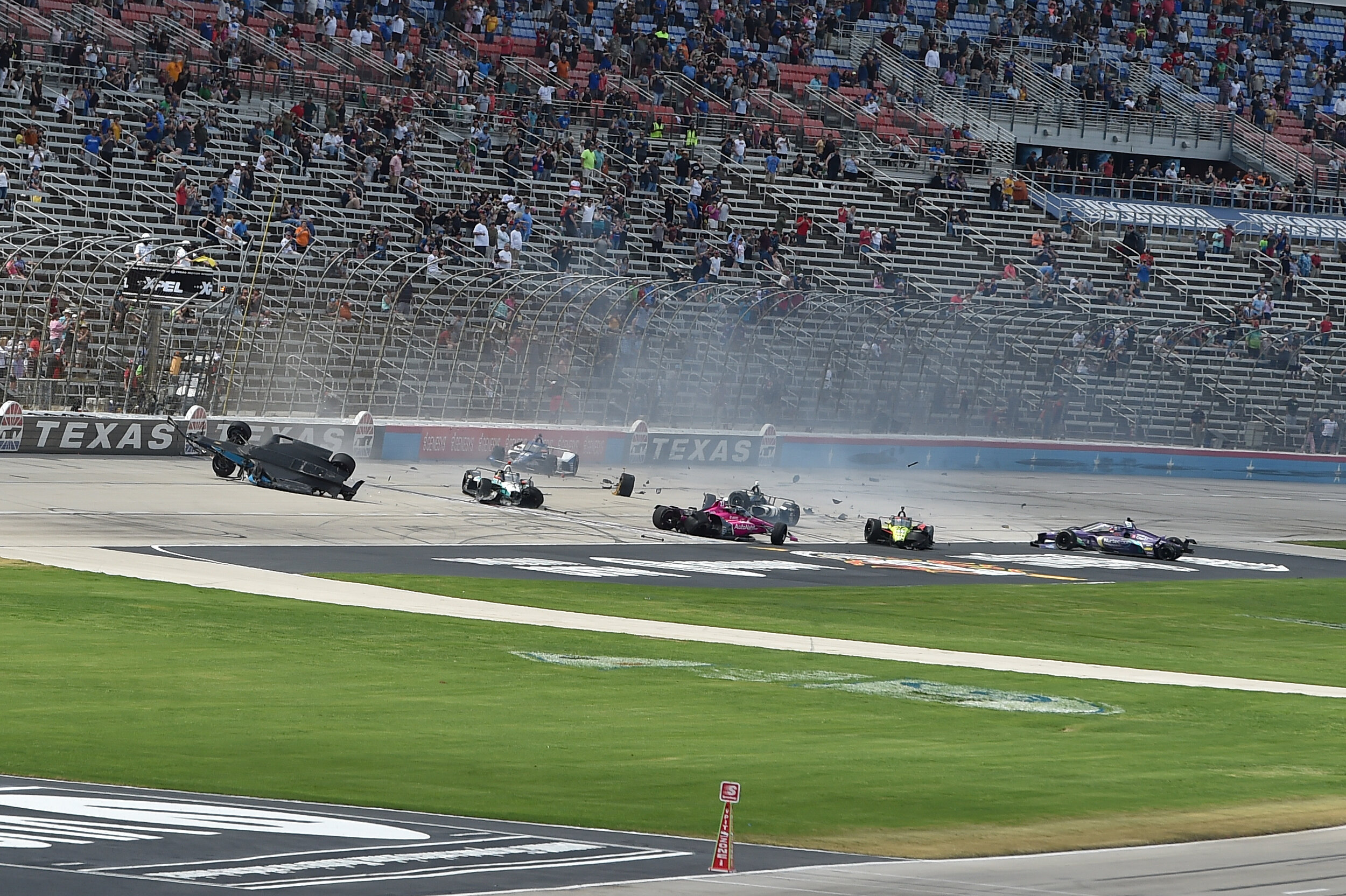  Lap one crash - Texas - Motor Speedway. 