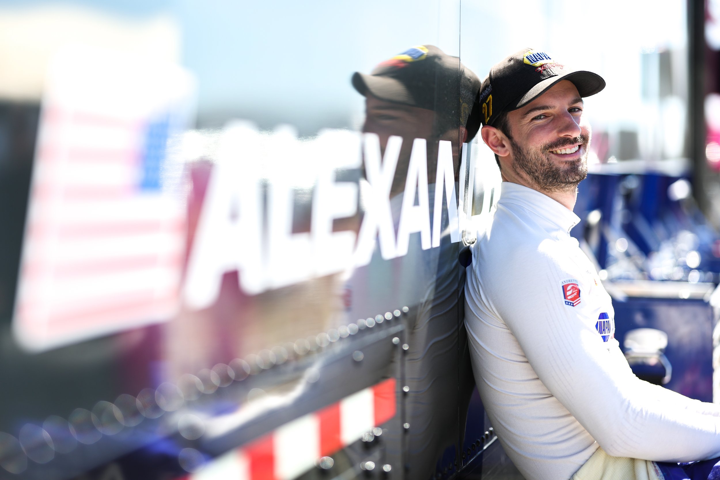 Alexander Rossi smiles for a picture - Sebring, FL.