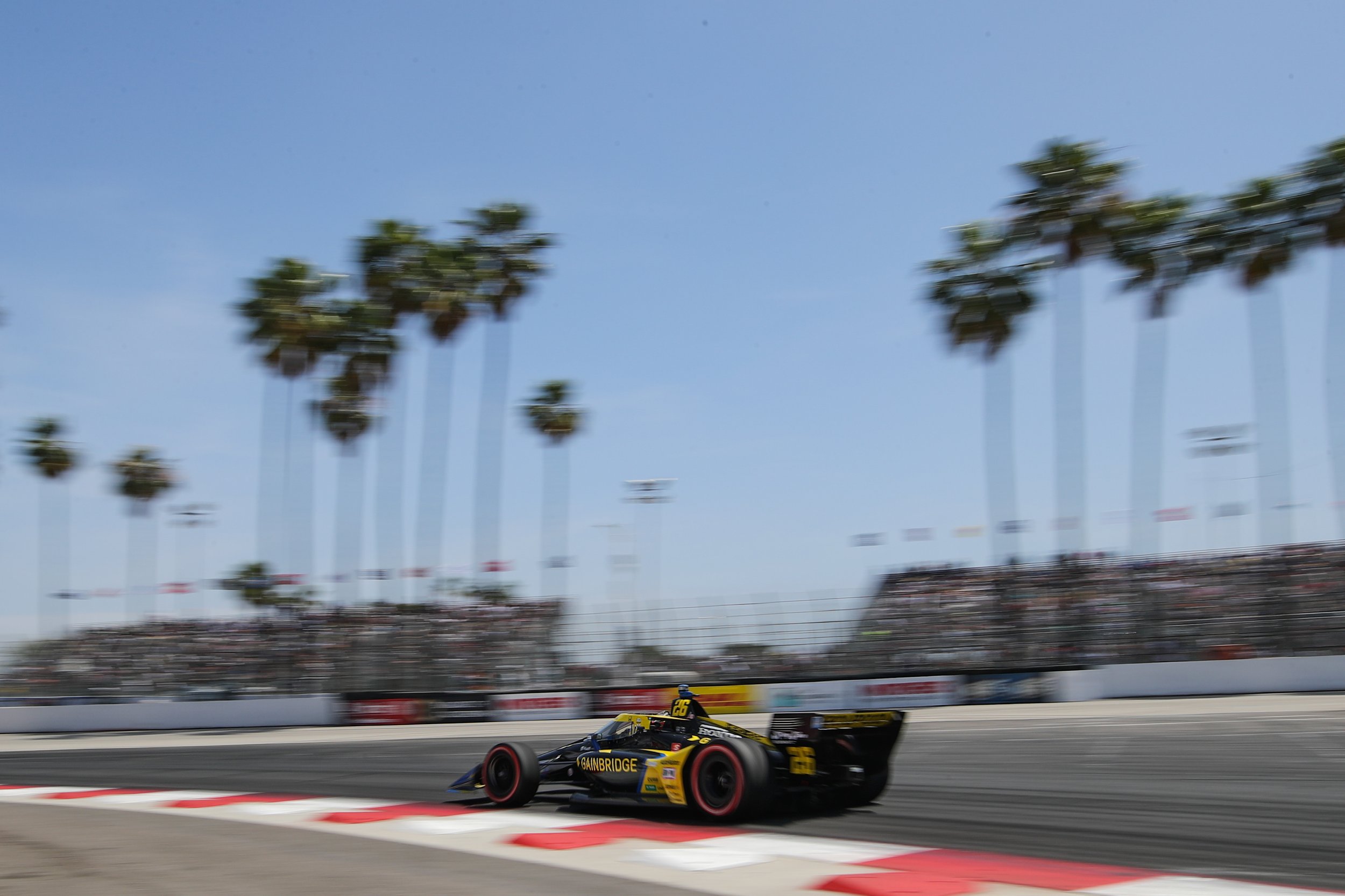 Colton Herta burns up the streets of Long Beach, CA.