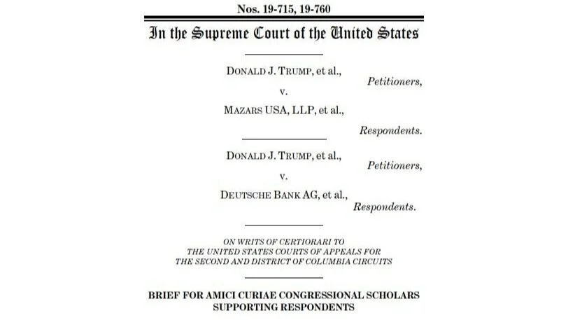 C&amp;P Files Supreme Court Brief Defending Congressional Subpoenas for President Trump's Financial Records