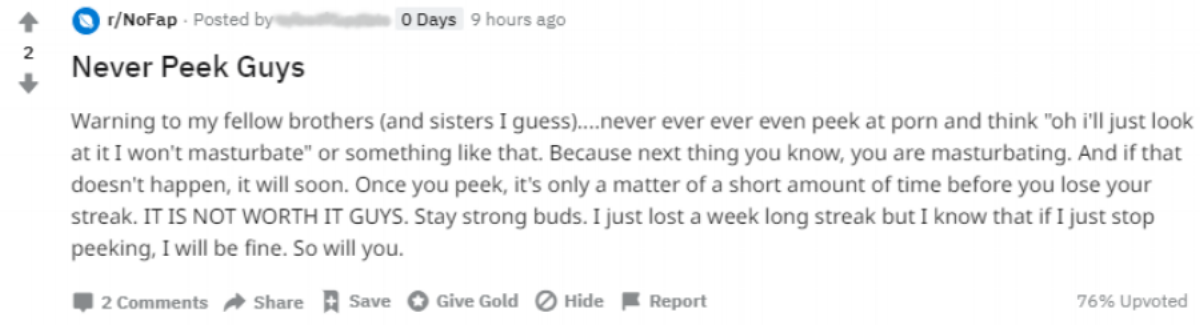 Testament to the power of the stimuli of porn