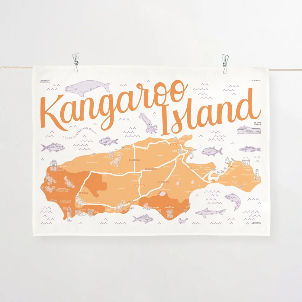Kangaroo (Barra) Linen Blend Tea Towel (2 Pack)