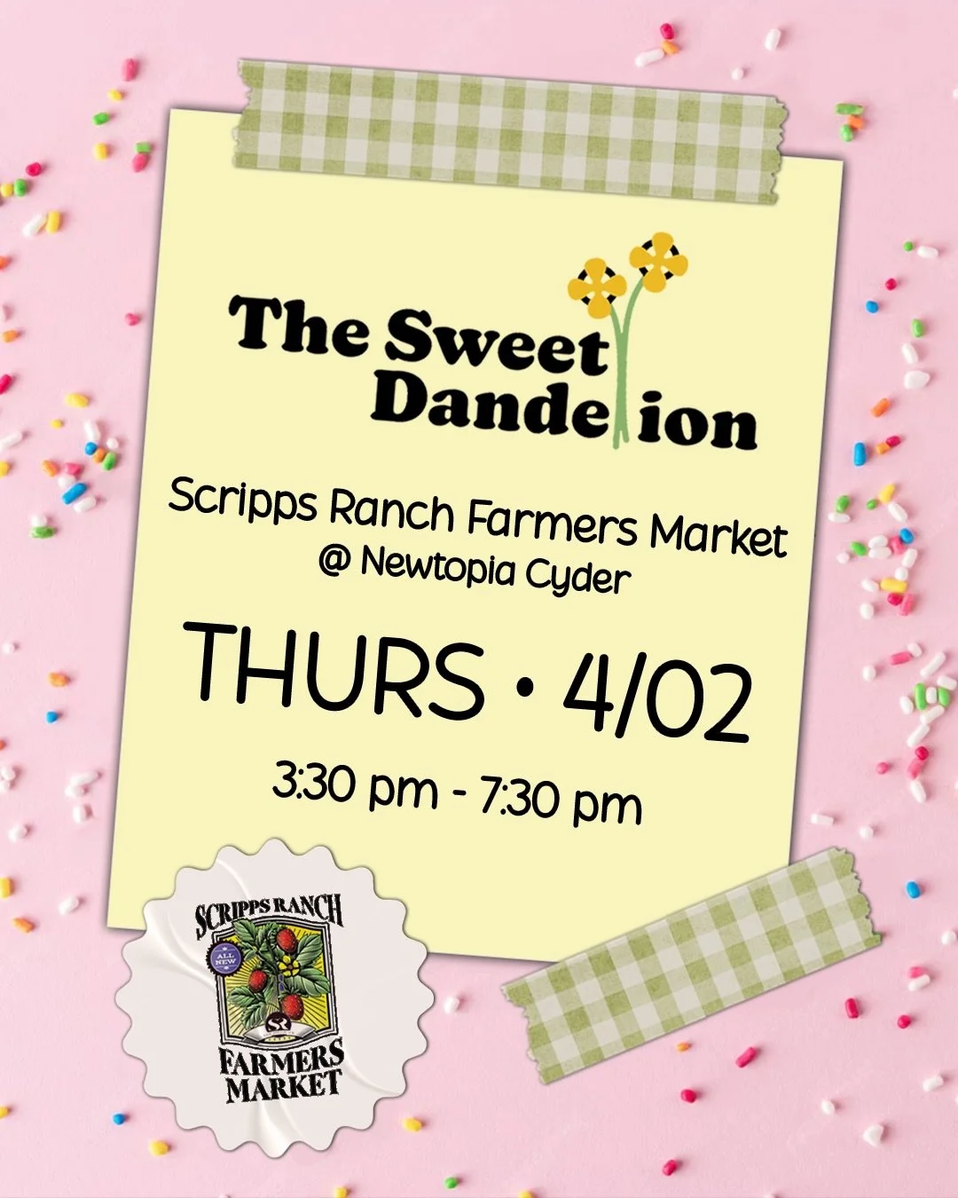 Come to the @srfarmersmarket this Thursday for a spring fling celebration! Easter themed cake pops will be available from 3:30pm to 7:30pm! 🐣🐰