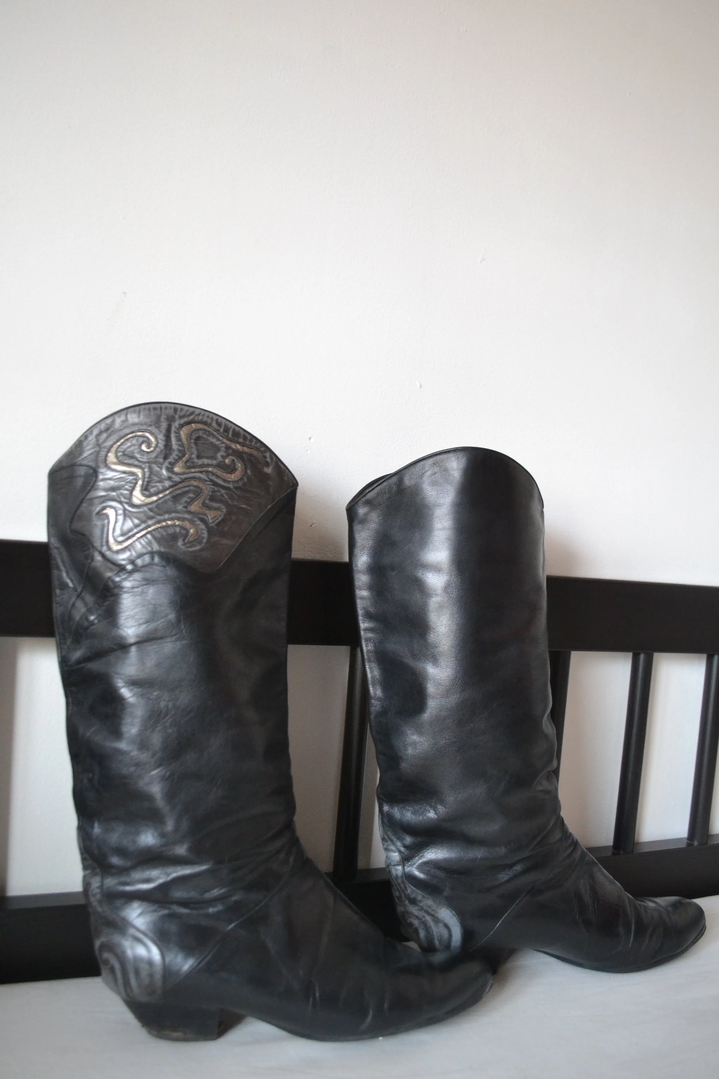 Black 80's Cowboy Boots