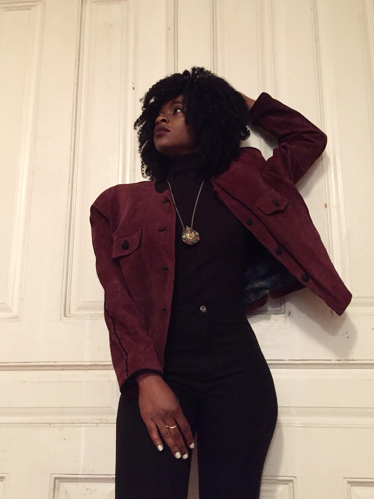 Burgundy Suede Bomber 