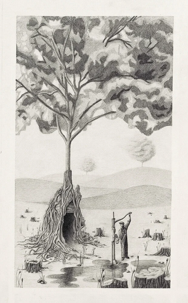 Home of Roots | Pencil Drawing 9.5 x 15”