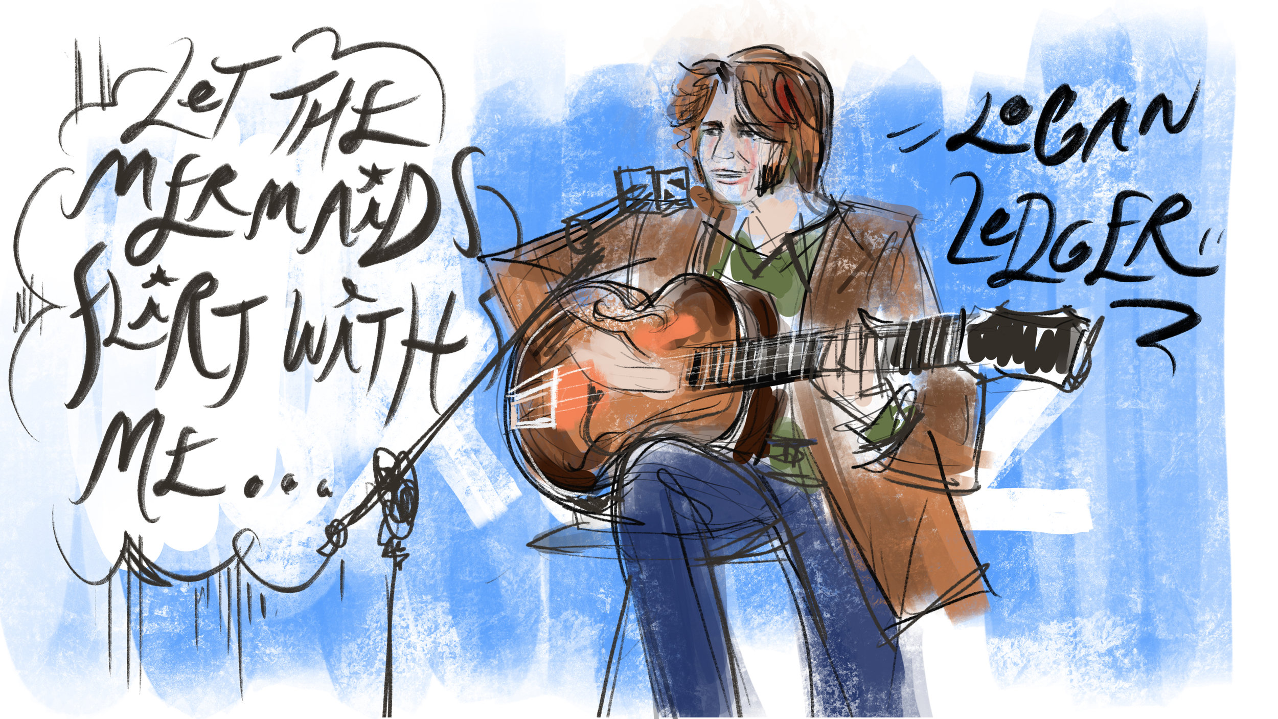 “Let the mermaids flirt with me.” Logan Ledger opening up for a talk by T-Bone Burnett