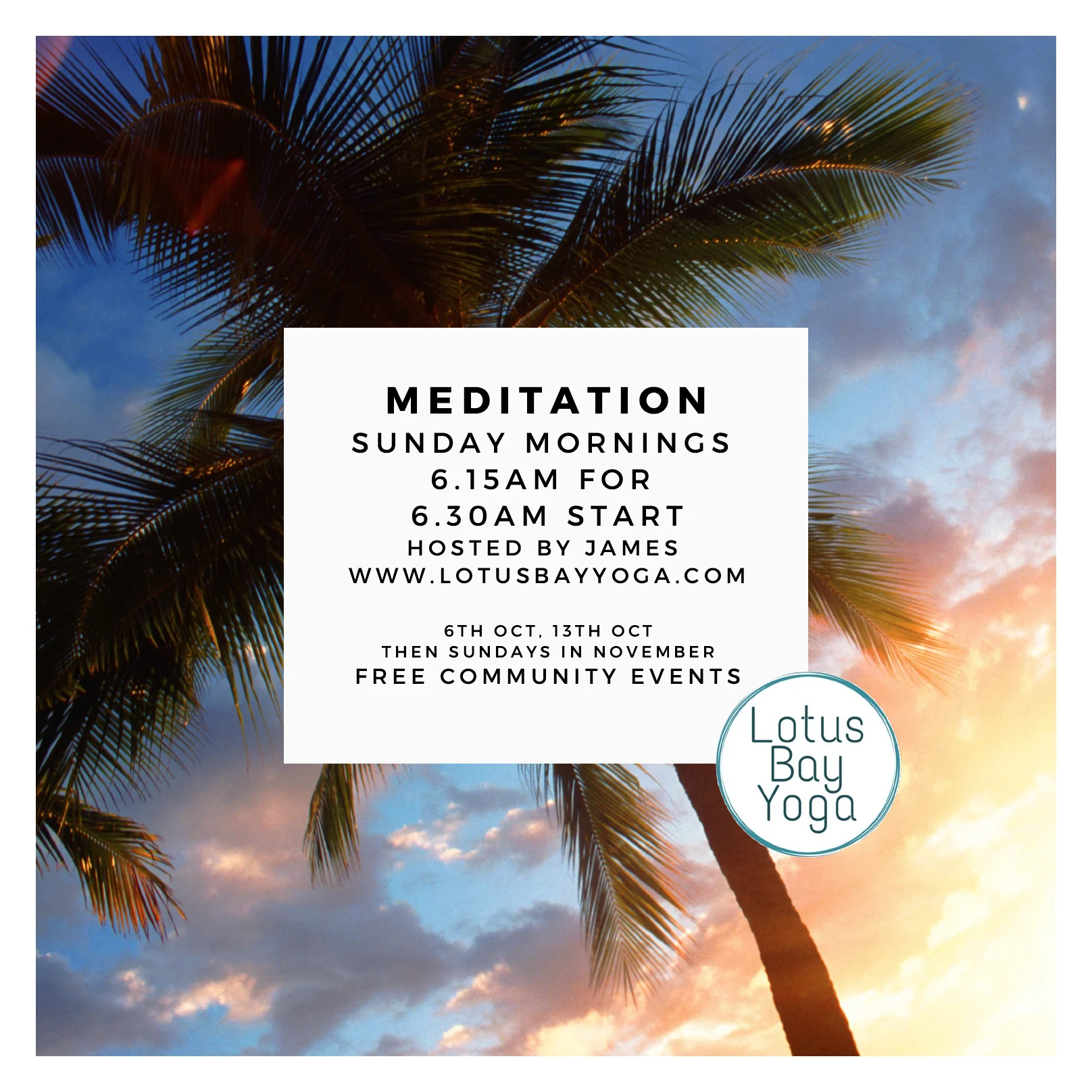 Meditation Sunday Mornings hosted by James 