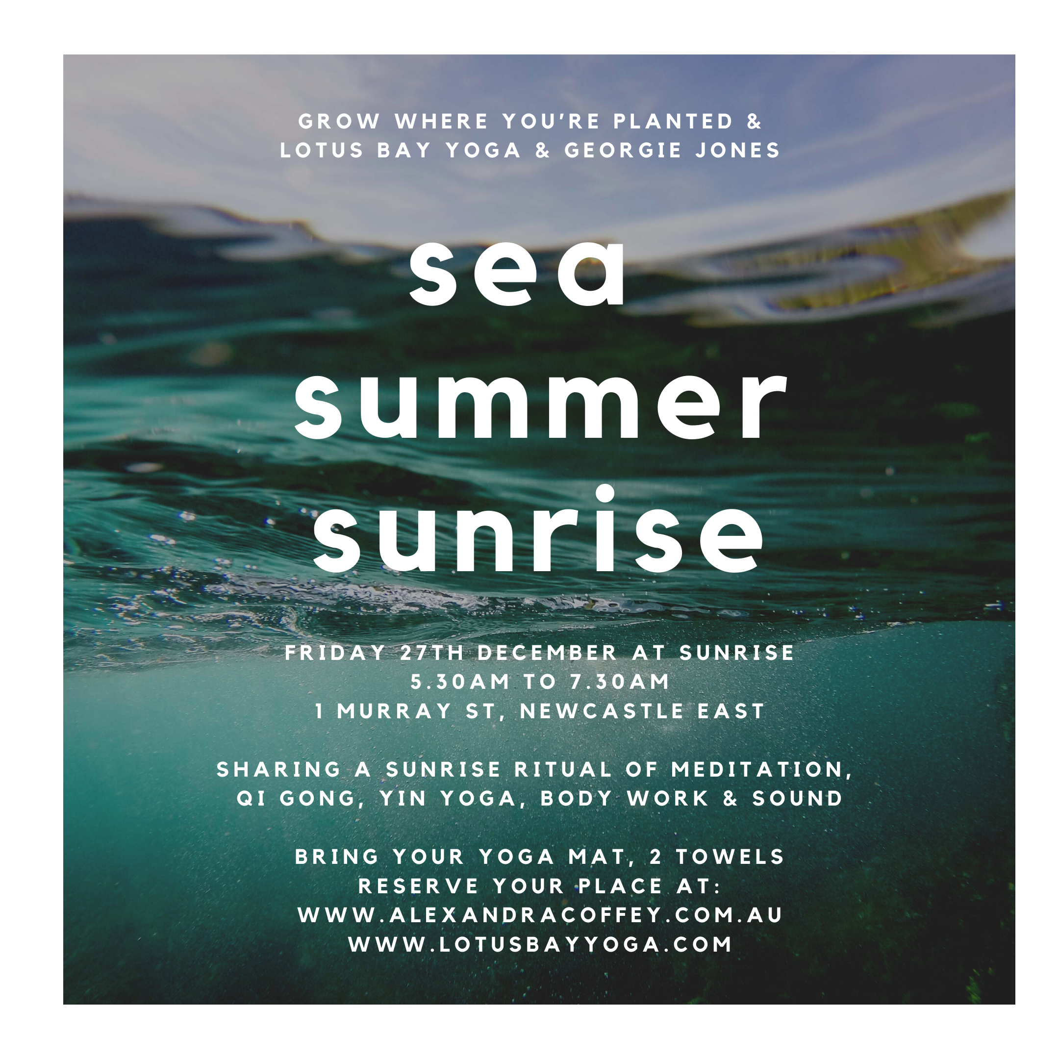 Sea Summer Sunrise - Newcastle with Amy Weidlich, Alexandra Coffey &amp; Georgie Jones