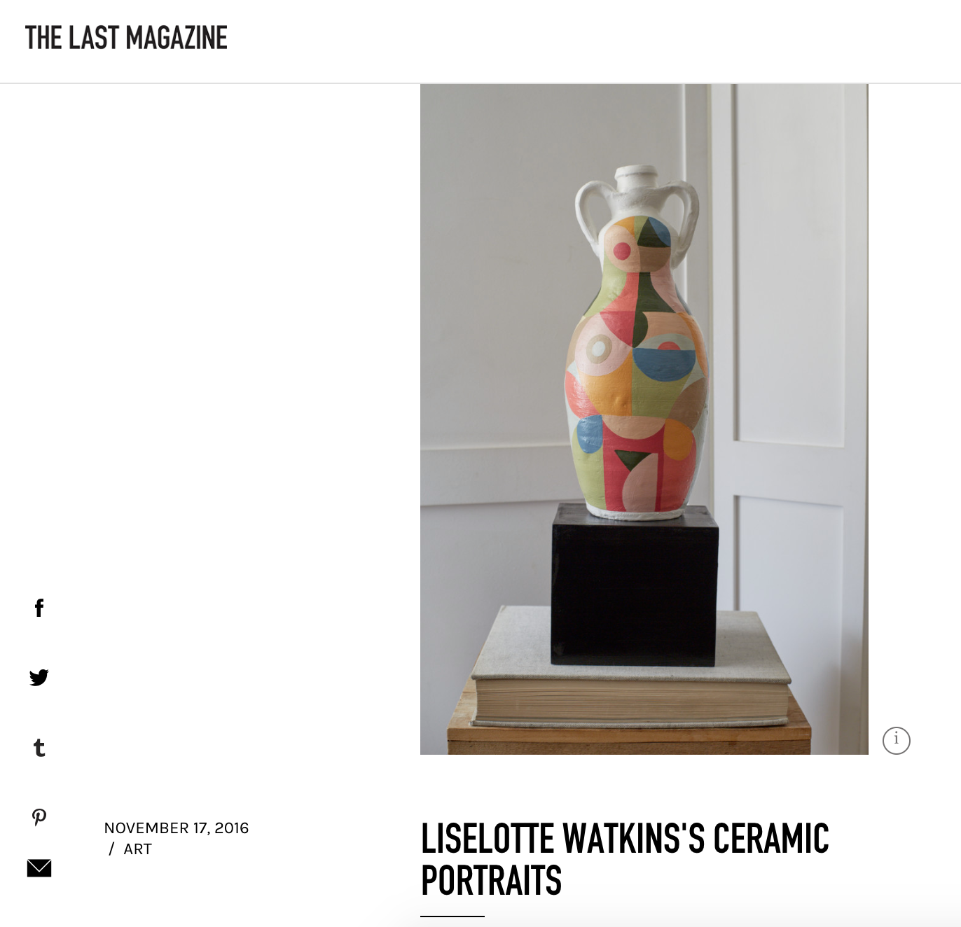 THE LAST MAGAZINE https://thelast-magazine.com/liselotte-watkins-portraits-ceramics-pottery/